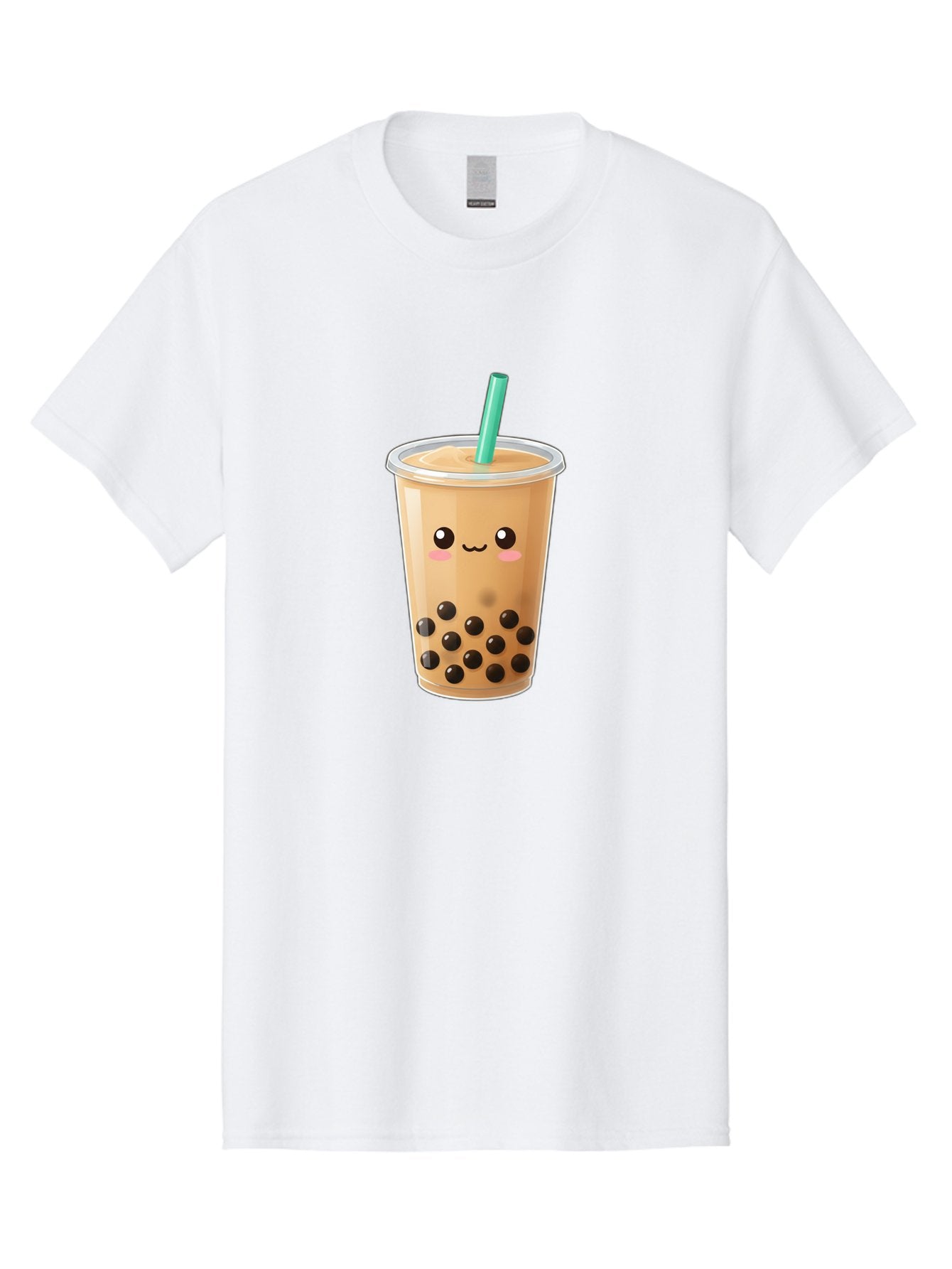 Boba-Tea Men'S Graphic Tee, 100% Cotton, Comfortable Casual Summer Wear, Machine Washable, Milk Tea, Boba Drink, Bubble Tea, Cartoon Character, Cute Illustration, Tea With Tapioca Pearls, Adorable Face, Smiling Beverage, Tea Culture, Bac673 3