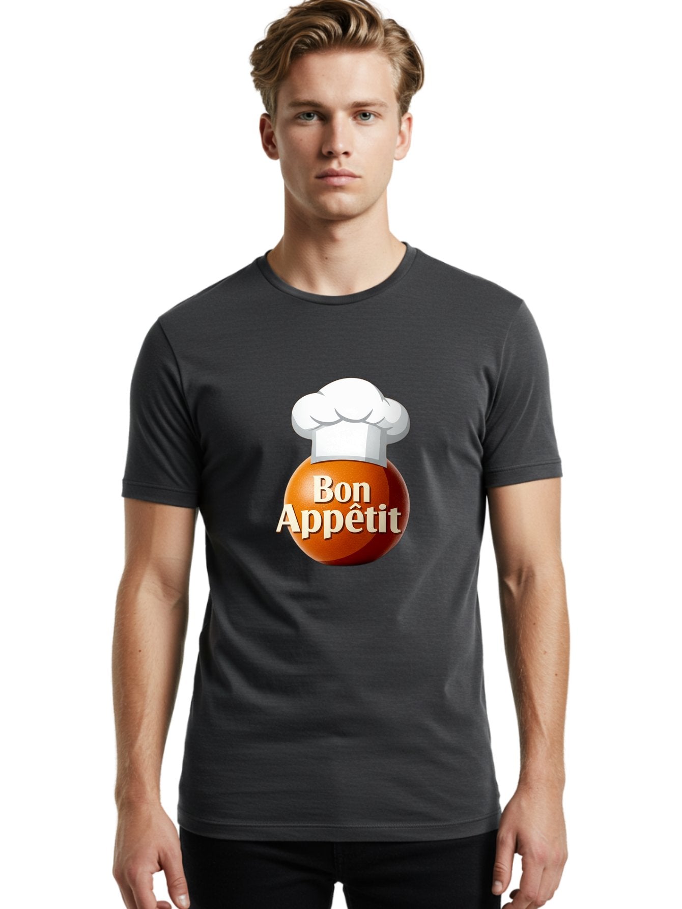 Bon-Appetit-1 Men'S Graphic Tee, 100% Cotton, Comfortable Casual Summer Wear, Machine Washable, Bon Appetit, Chef Hat, Cooking, Cuisine, Culinary Arts, Chef'S Hat, Gourmet, Fine Dining, Restaurant, Culinary Delights, Foodie, Epicure Bac676 23