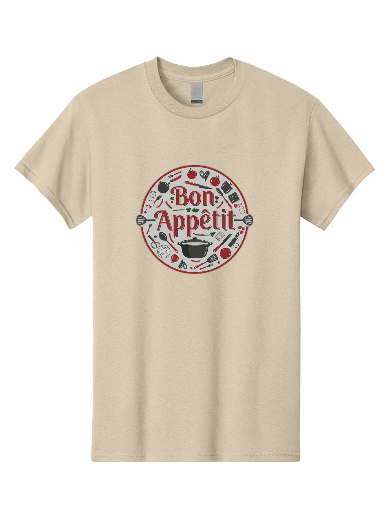 Bon-Appetit-2 Men'S Graphic Tee, 100% Cotton, Comfortable Casual Summer Wear, Machine Washable, Cooking Utensils, Kitchen Tools, Culinary Delights, Gourmet Cuisine, Fine Dining, Cooking Essentials, Kitchen Gadgets, Bon Appetit Bac677