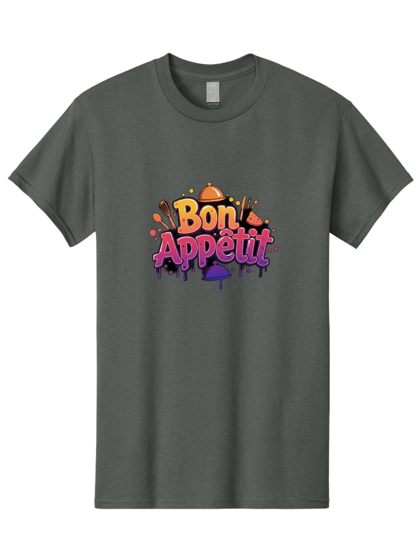 Bon-Appetit Men'S Graphic Tee, 100% Cotton, Comfortable Casual Summer Wear, Machine Washable, Foodie Graphics, Restaurant Logo, Culinary Art, Gourmet Inspiration, Kitchen Utensils, Cooking Theme, Vibrant Typography, Serving Dishes, Bac678 12