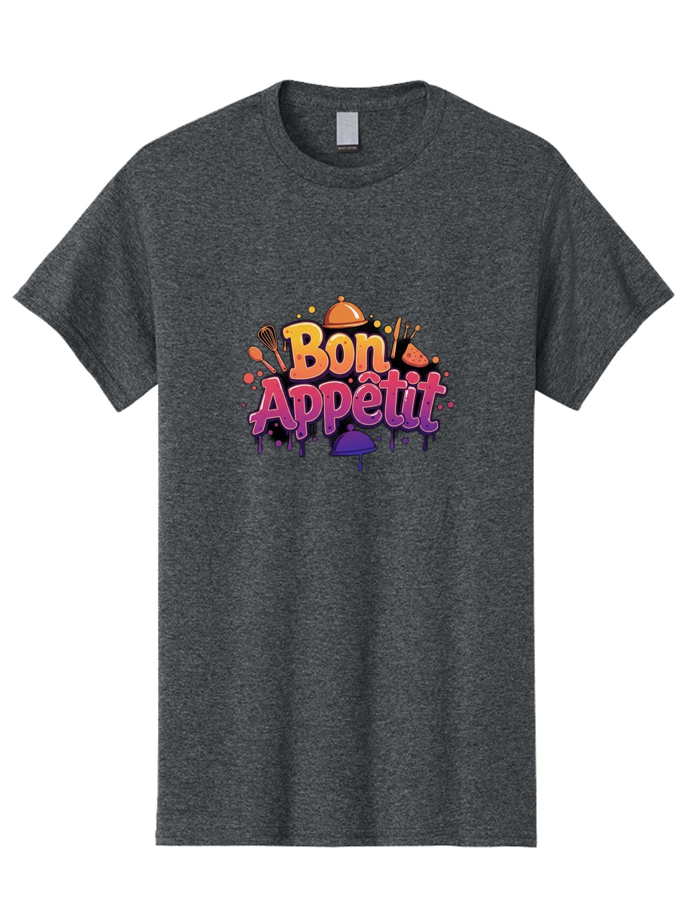 Bon-Appetit Men'S Graphic Tee, 100% Cotton, Comfortable Casual Summer Wear, Machine Washable, Foodie Graphics, Restaurant Logo, Culinary Art, Gourmet Inspiration, Kitchen Utensils, Cooking Theme, Vibrant Typography, Serving Dishes, Bac678 7