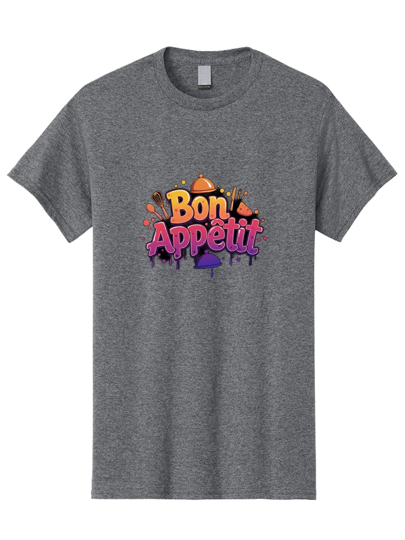 Bon-Appetit Men'S Graphic Tee, 100% Cotton, Comfortable Casual Summer Wear, Machine Washable, Foodie Graphics, Restaurant Logo, Culinary Art, Gourmet Inspiration, Kitchen Utensils, Cooking Theme, Vibrant Typography, Serving Dishes, Bac678 15