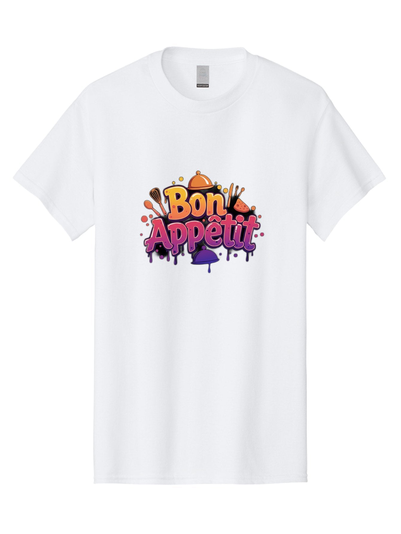 Bon-Appetit Men'S Graphic Tee, 100% Cotton, Comfortable Casual Summer Wear, Machine Washable, Foodie Graphics, Restaurant Logo, Culinary Art, Gourmet Inspiration, Kitchen Utensils, Cooking Theme, Vibrant Typography, Serving Dishes, Bac678 11