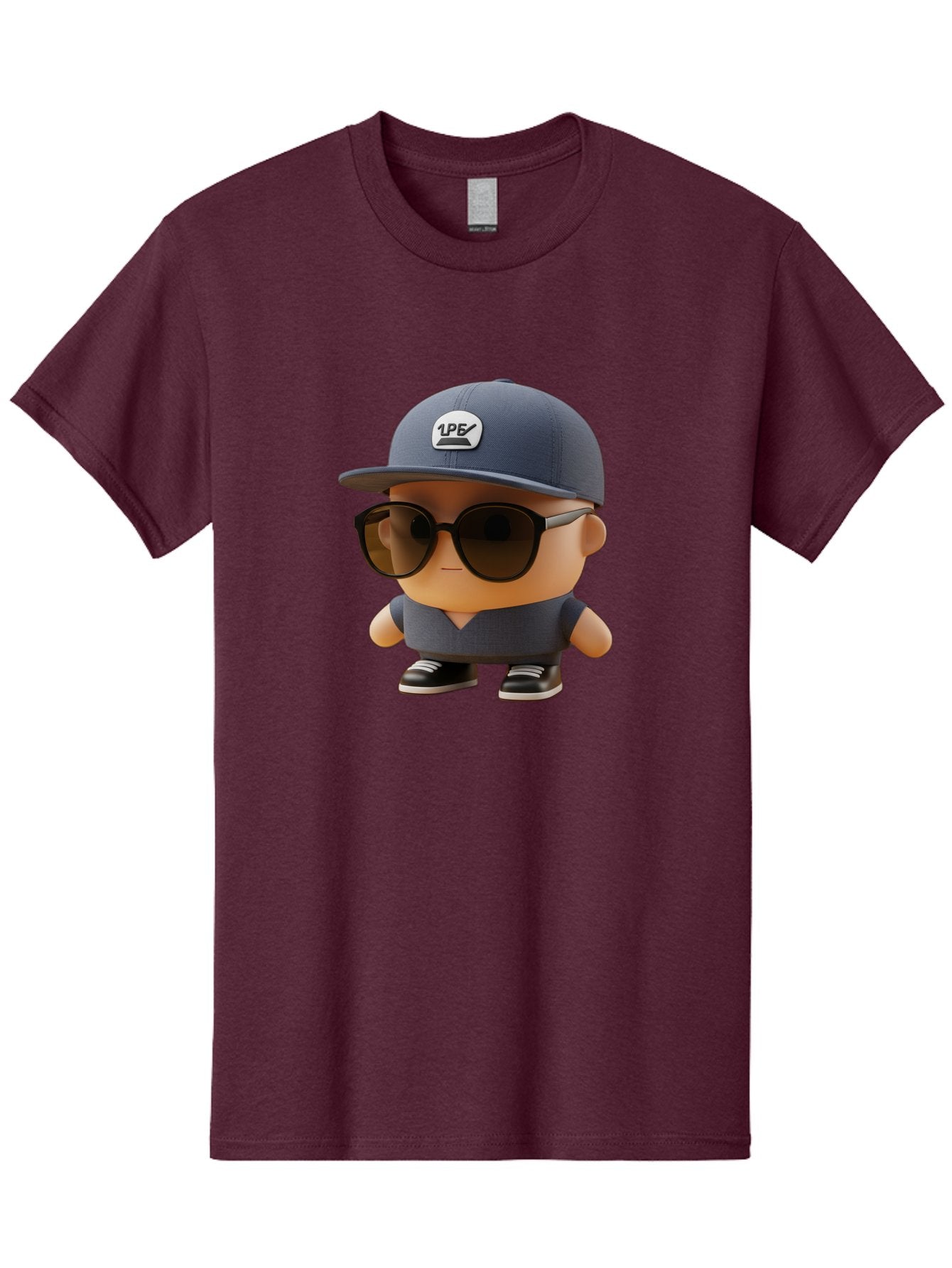 Boy Men'S Graphic Tee, 100% Cotton, Comfortable Casual Summer Wear, Machine Washable, Cartoon Character, Cool Guy, Sunglasses, Casual Wear, Trendy Outfit, 1P5 Logo, Streetwear Style, Modern Fashion, Graphic Design Bac680 3