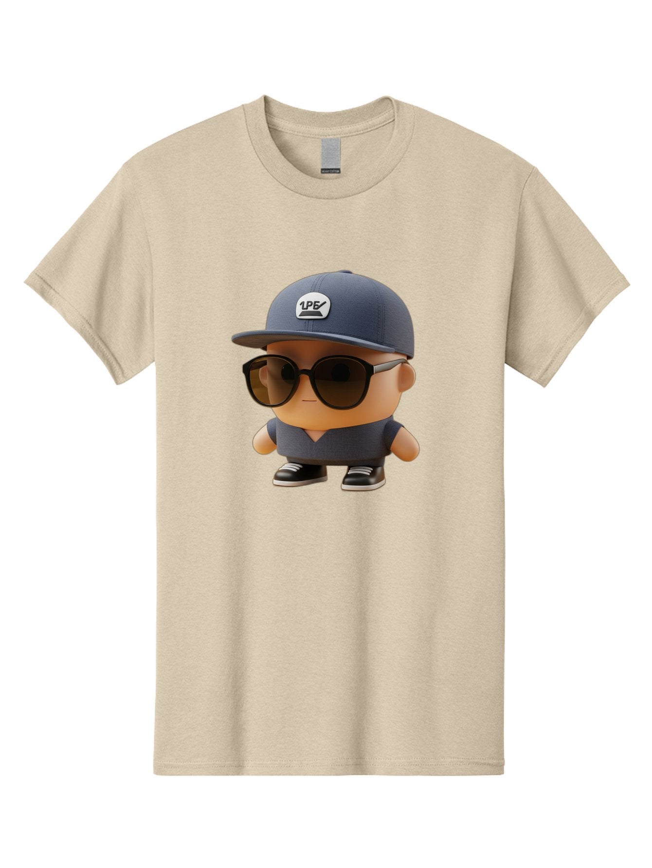 Boy Men'S Graphic Tee, 100% Cotton, Comfortable Casual Summer Wear, Machine Washable, Cartoon Character, Cool Guy, Sunglasses, Casual Wear, Trendy Outfit, 1P5 Logo, Streetwear Style, Modern Fashion, Graphic Design Bac680 5