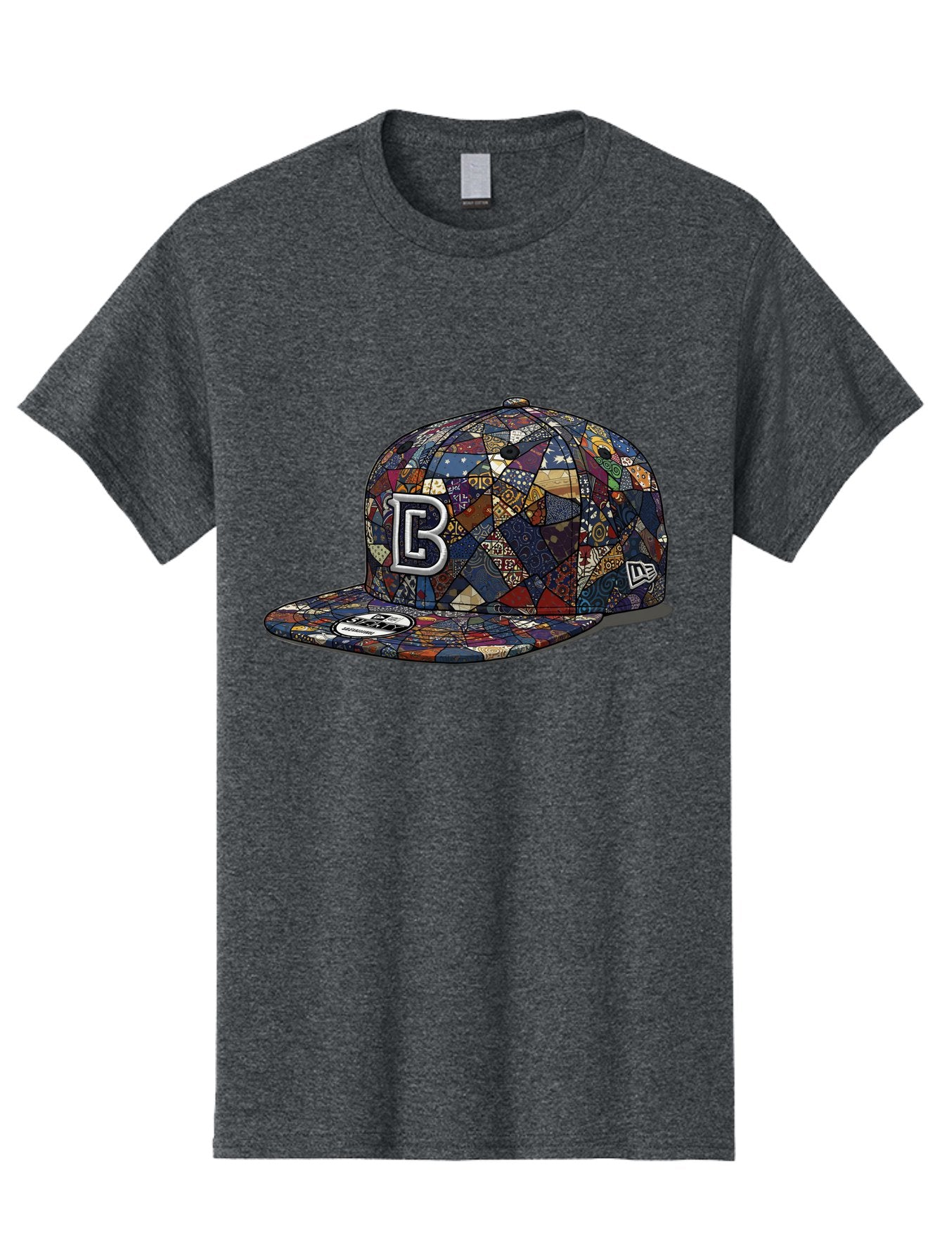 Brooklyn-Baseball-Cap Men'S Graphic Tee, 100% Cotton, Comfortable Casual Summer Wear, Machine Washable, Baseball Cap, Mosaic Pattern, Colorful Design, B Logo, New Era Brand, Sports Apparel, Fashion Accessory, Trendy Hat, Casual Wear, Bac682 5