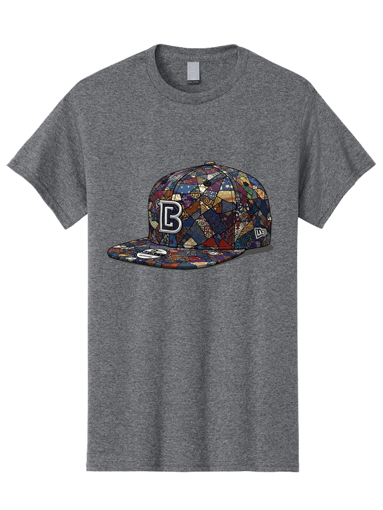 Brooklyn-Baseball-Cap Men'S Graphic Tee, 100% Cotton, Comfortable Casual Summer Wear, Machine Washable, Baseball Cap, Mosaic Pattern, Colorful Design, B Logo, New Era Brand, Sports Apparel, Fashion Accessory, Trendy Hat, Casual Wear, Bac682 11