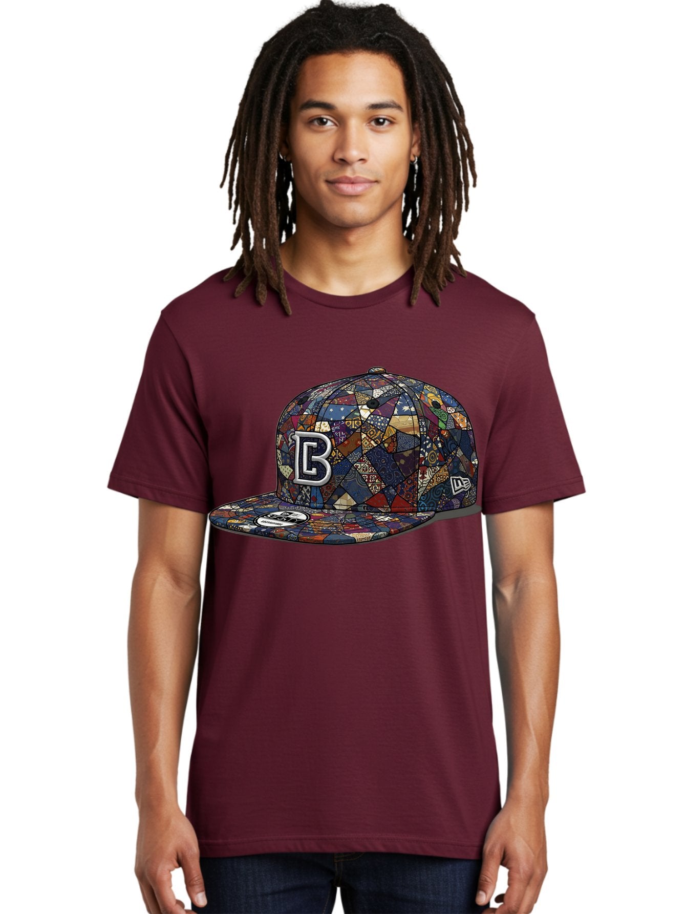 Brooklyn-Baseball-Cap Men'S Graphic Tee, 100% Cotton, Comfortable Casual Summer Wear, Machine Washable, Baseball Cap, Mosaic Pattern, Colorful Design, B Logo, New Era Brand, Sports Apparel, Fashion Accessory, Trendy Hat, Casual Wear, Bac682 24