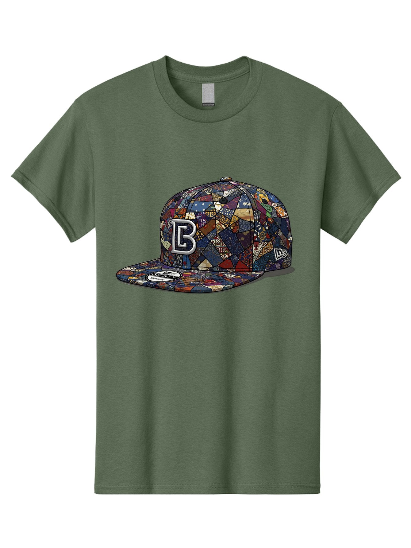 Brooklyn-Baseball-Cap Men'S Graphic Tee, 100% Cotton, Comfortable Casual Summer Wear, Machine Washable, Baseball Cap, Mosaic Pattern, Colorful Design, B Logo, New Era Brand, Sports Apparel, Fashion Accessory, Trendy Hat, Casual Wear, Bac682 12