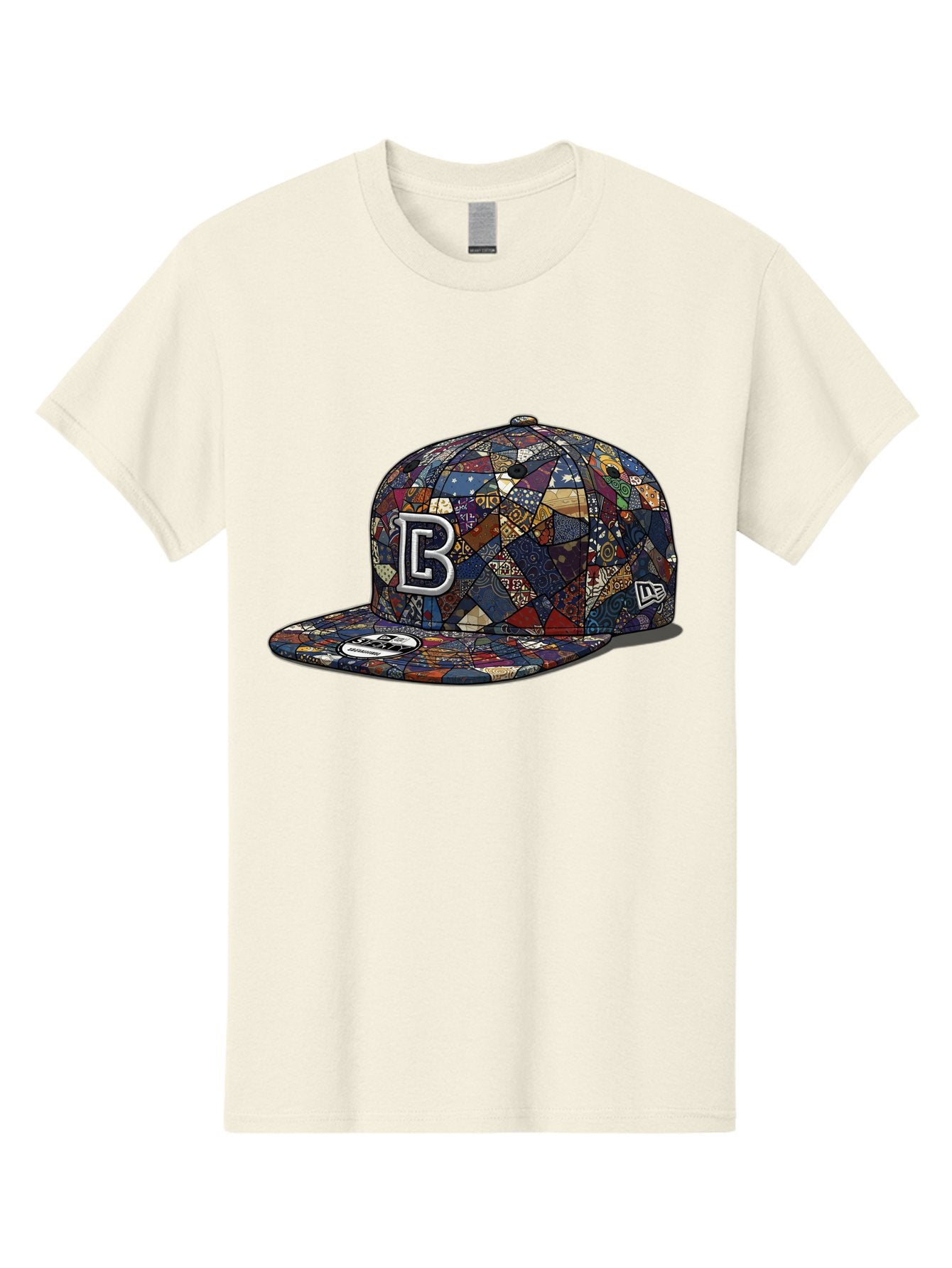 Brooklyn-Baseball-Cap Men'S Graphic Tee, 100% Cotton, Comfortable Casual Summer Wear, Machine Washable, Baseball Cap, Mosaic Pattern, Colorful Design, B Logo, New Era Brand, Sports Apparel, Fashion Accessory, Trendy Hat, Casual Wear, Bac682 13