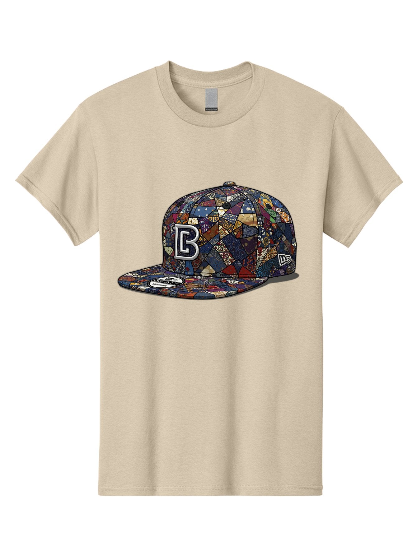 Brooklyn-Baseball-Cap Men'S Graphic Tee, 100% Cotton, Comfortable Casual Summer Wear, Machine Washable, Baseball Cap, Mosaic Pattern, Colorful Design, B Logo, New Era Brand, Sports Apparel, Fashion Accessory, Trendy Hat, Casual Wear, Bac682 9