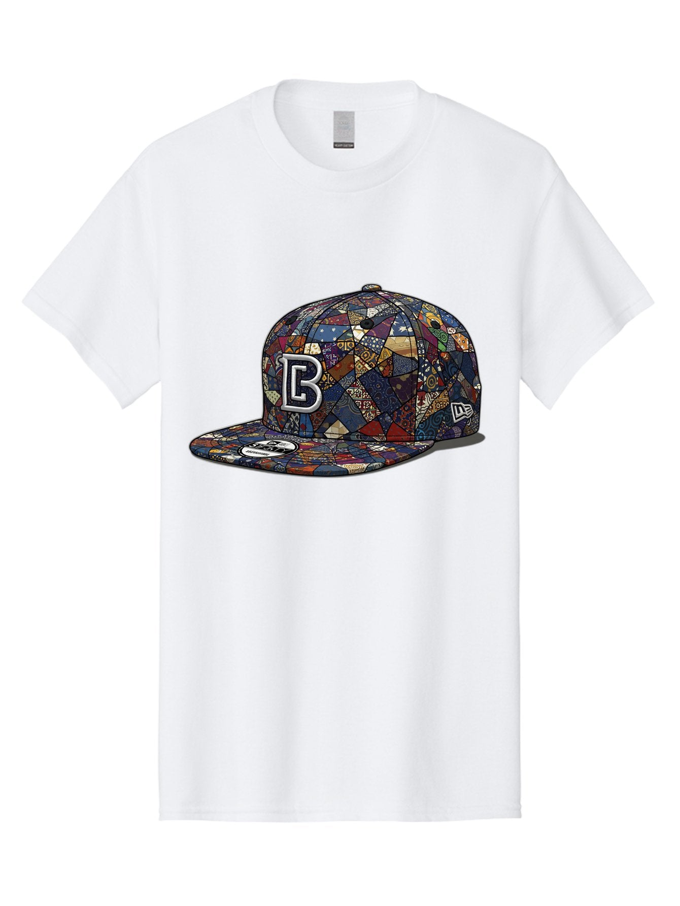 Brooklyn-Baseball-Cap Men'S Graphic Tee, 100% Cotton, Comfortable Casual Summer Wear, Machine Washable, Baseball Cap, Mosaic Pattern, Colorful Design, B Logo, New Era Brand, Sports Apparel, Fashion Accessory, Trendy Hat, Casual Wear, Bac682 14