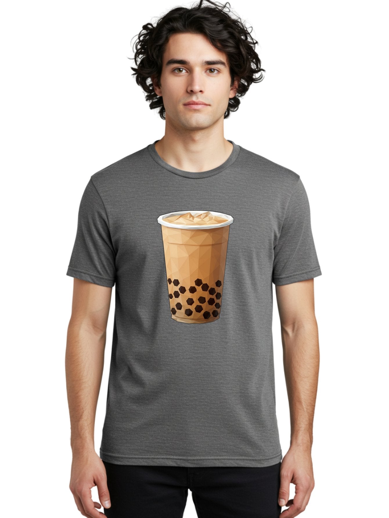 Bubble-Milk-Tea-1 Men'S Graphic Tee, 100% Cotton, Comfortable Casual Summer Wear, Machine Washable, Boba Tea, Milk Tea, Bubble Tea, Drink, Beverage, Iced Tea, Tapioca Pearls, Brown Sugar, Coffee Shop, Cafe Culture, Refreshing Drink, Cold Brew Bac683 26