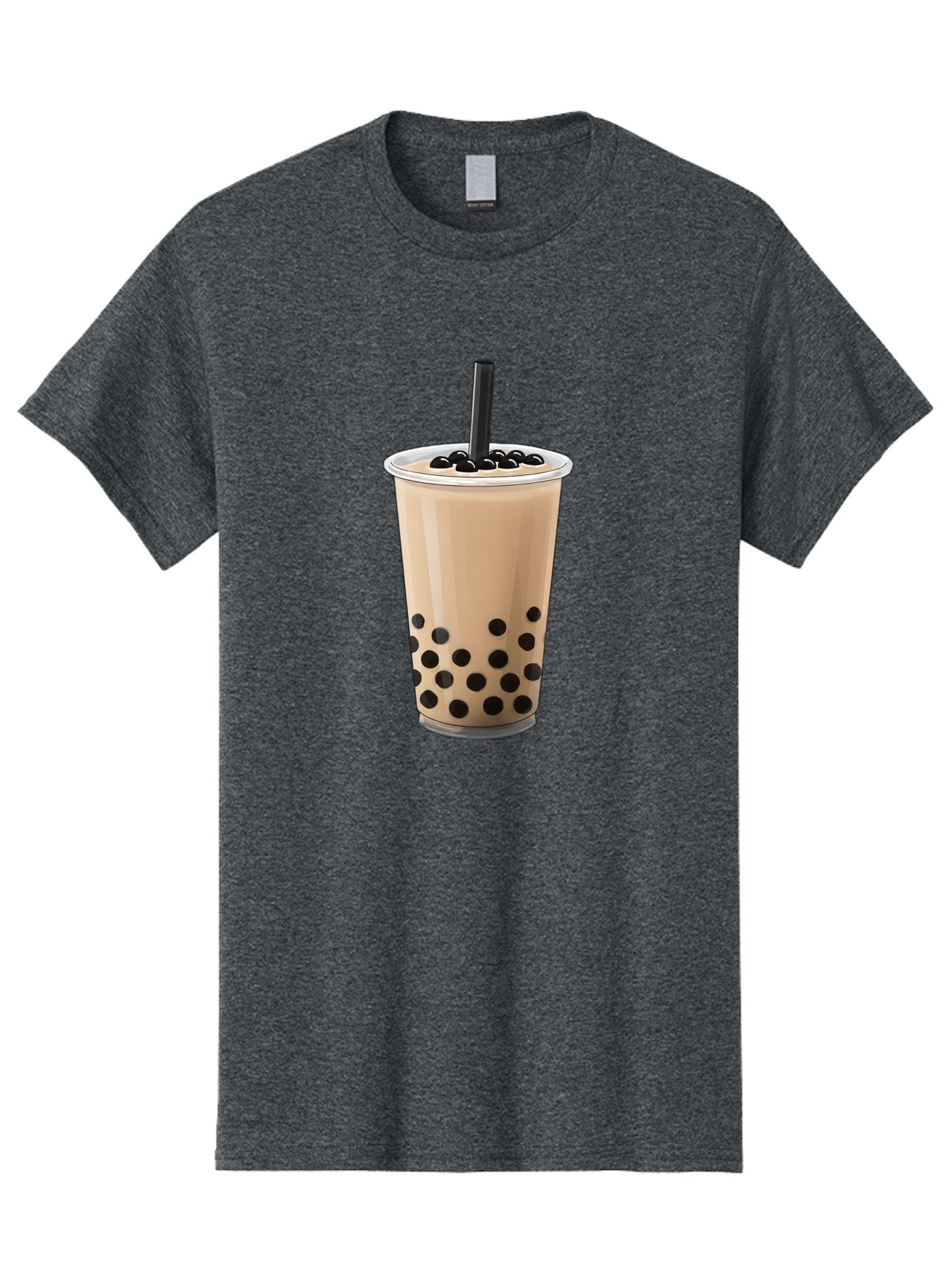 Bubble-Milk-Tea-2 Men'S Graphic Tee, 100% Cotton, Comfortable Casual Summer Wear, Machine Washable, Bubble Milk Tea, Boba Drink, Milk Tea, Tea With Boba, Boba Tea, Tapioca Pearls, Creamy Texture, Black Straw, Cold Beverage, Refreshing Drink Bac684