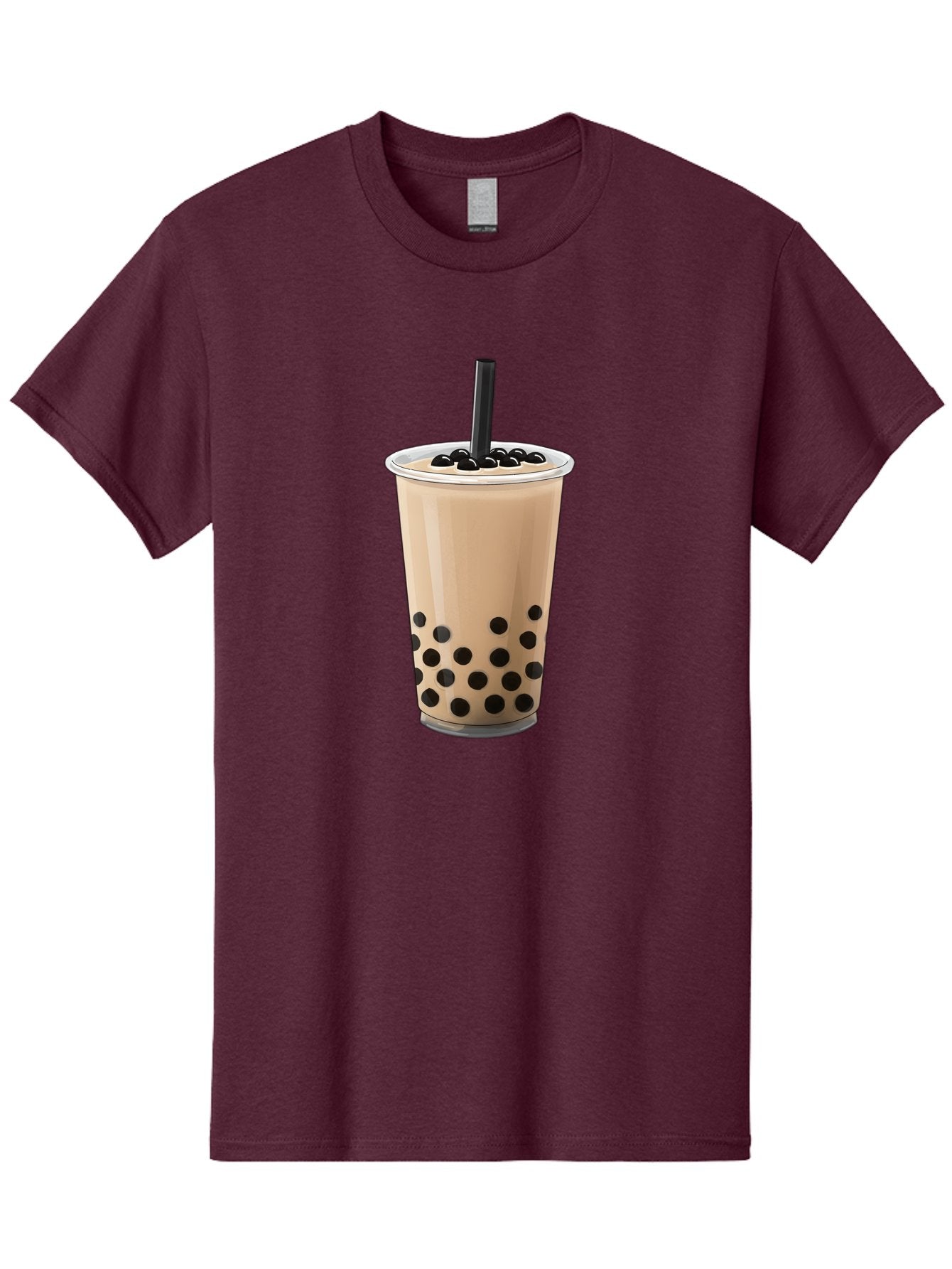 Bubble-Milk-Tea-2 Men'S Graphic Tee, 100% Cotton, Comfortable Casual Summer Wear, Machine Washable, Bubble Milk Tea, Boba Drink, Milk Tea, Tea With Boba, Boba Tea, Tapioca Pearls, Creamy Texture, Black Straw, Cold Beverage, Refreshing Drink Bac684