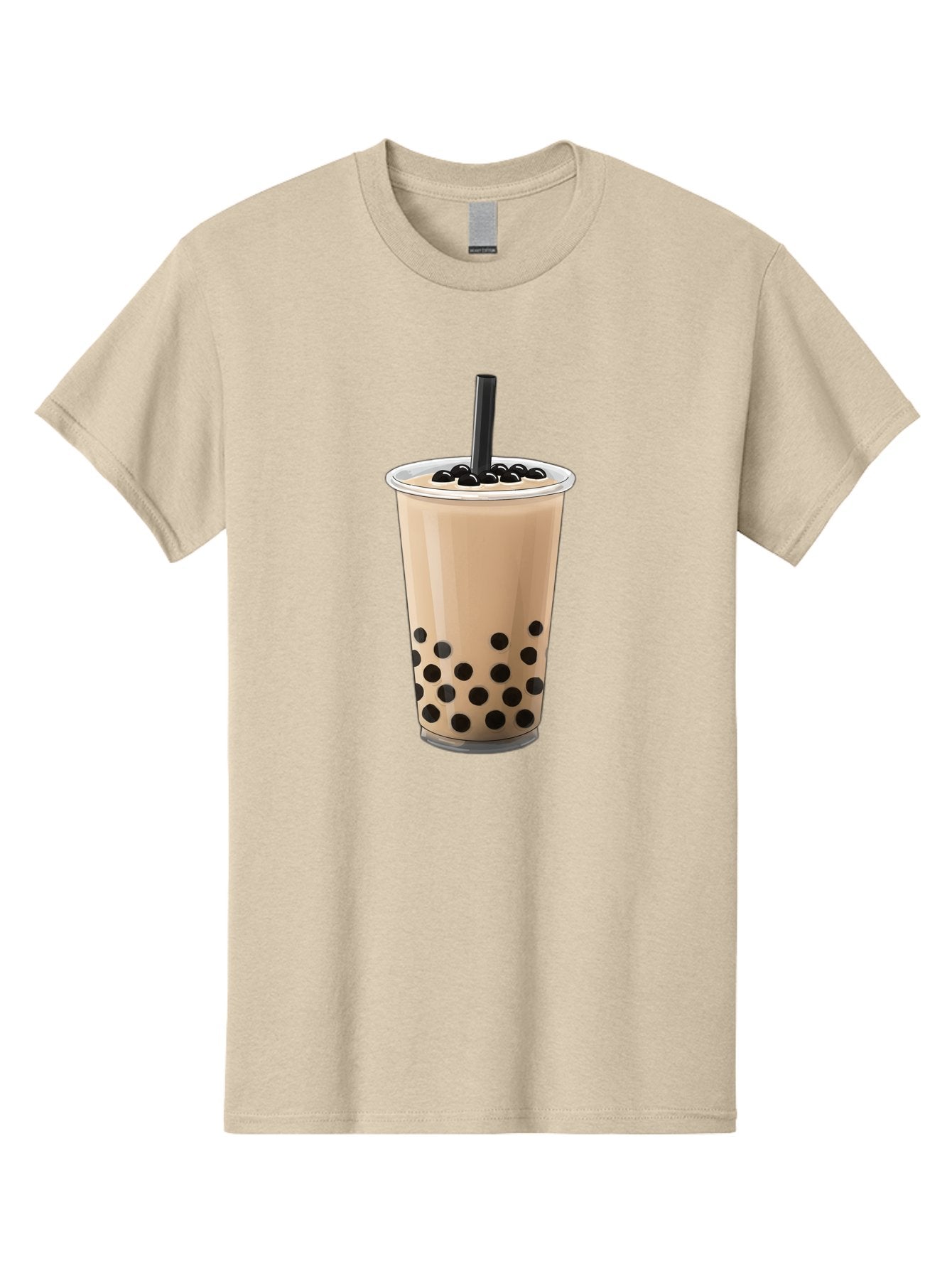 Bubble-Milk-Tea-2 Men'S Graphic Tee, 100% Cotton, Comfortable Casual Summer Wear, Machine Washable, Bubble Milk Tea, Boba Drink, Milk Tea, Tea With Boba, Boba Tea, Tapioca Pearls, Creamy Texture, Black Straw, Cold Beverage, Refreshing Drink Bac684 4