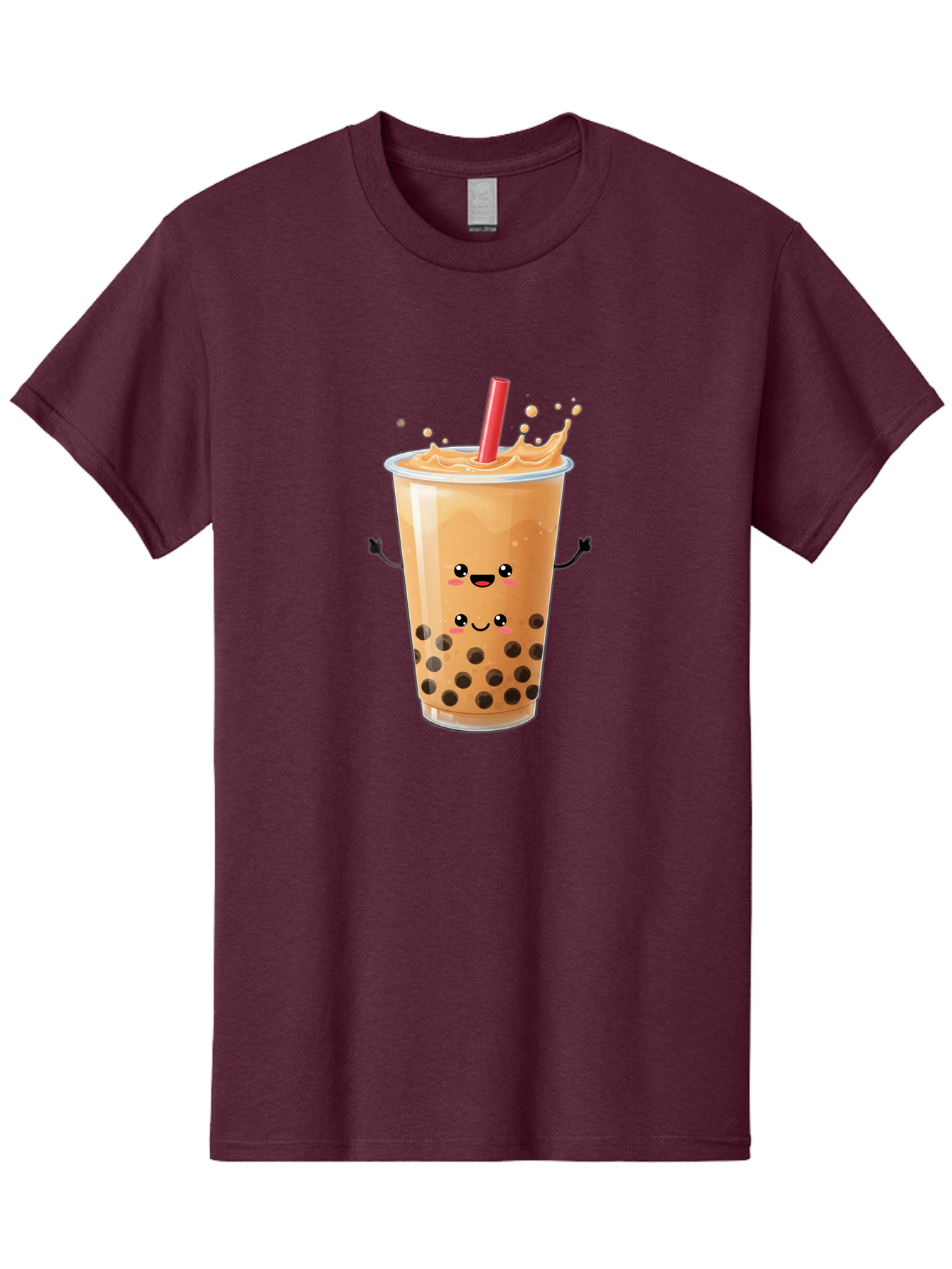 Bubble-Milk-Tea-4 Men'S Graphic Tee, 100% Cotton, Comfortable Casual Summer Wear, Machine Washable, Cartoon Bubble Tea, Boba Tea, Milk Tea, Kawaii Drink, Cute Beverage, Smiling Drink, Asian Drink Culture, Tea Lover Bac686 15