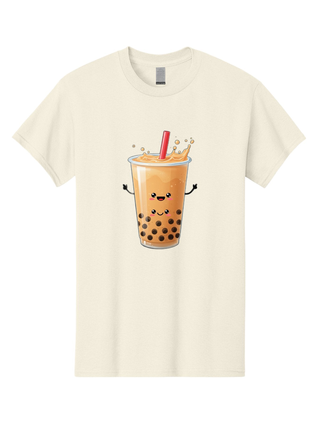 Bubble-Milk-Tea-4 Men'S Graphic Tee, 100% Cotton, Comfortable Casual Summer Wear, Machine Washable, Cartoon Bubble Tea, Boba Tea, Milk Tea, Kawaii Drink, Cute Beverage, Smiling Drink, Asian Drink Culture, Tea Lover Bac686 11