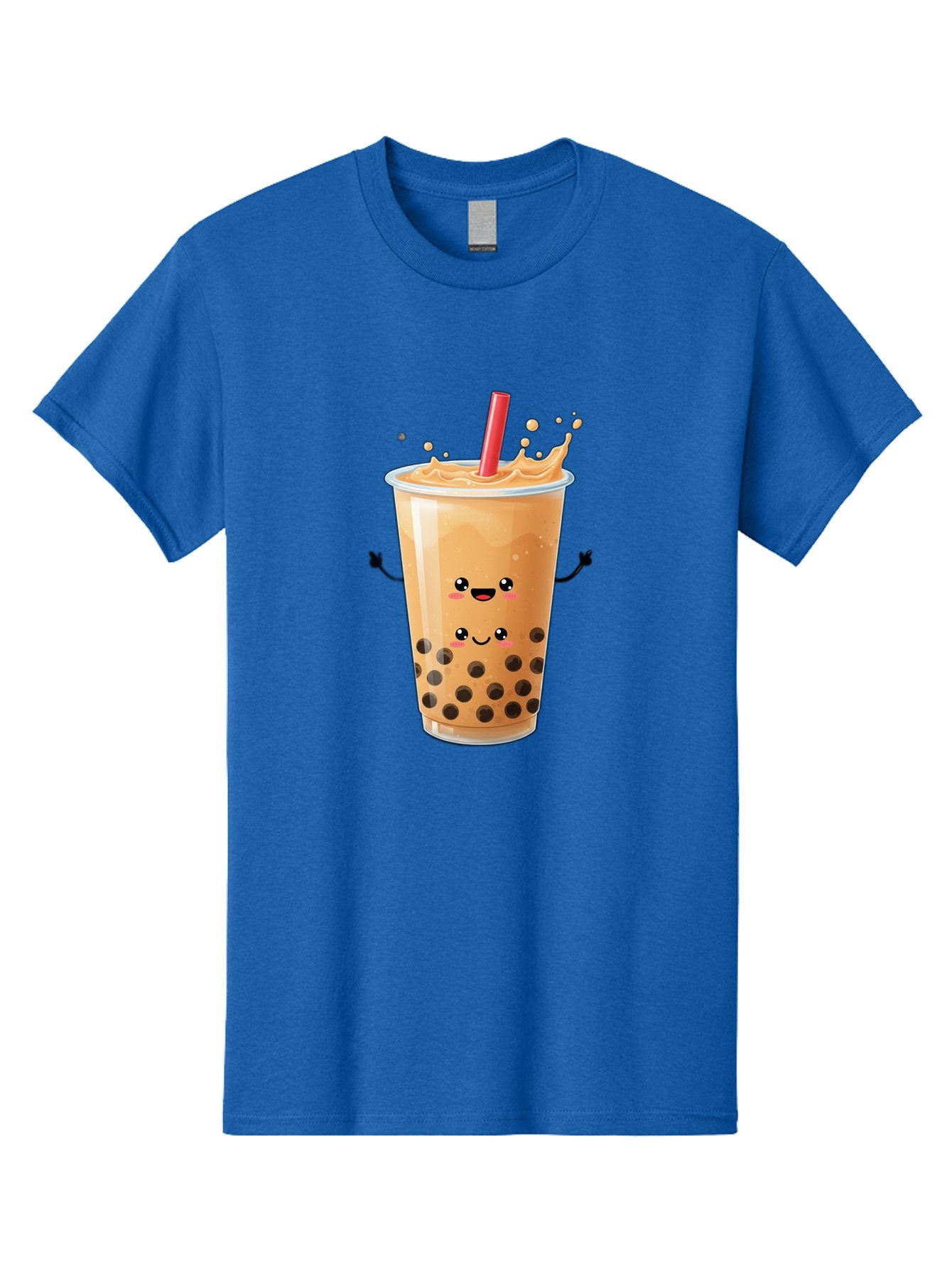 Bubble-Milk-Tea-4 Men'S Graphic Tee, 100% Cotton, Comfortable Casual Summer Wear, Machine Washable, Cartoon Bubble Tea, Boba Tea, Milk Tea, Kawaii Drink, Cute Beverage, Smiling Drink, Asian Drink Culture, Tea Lover Bac686 9