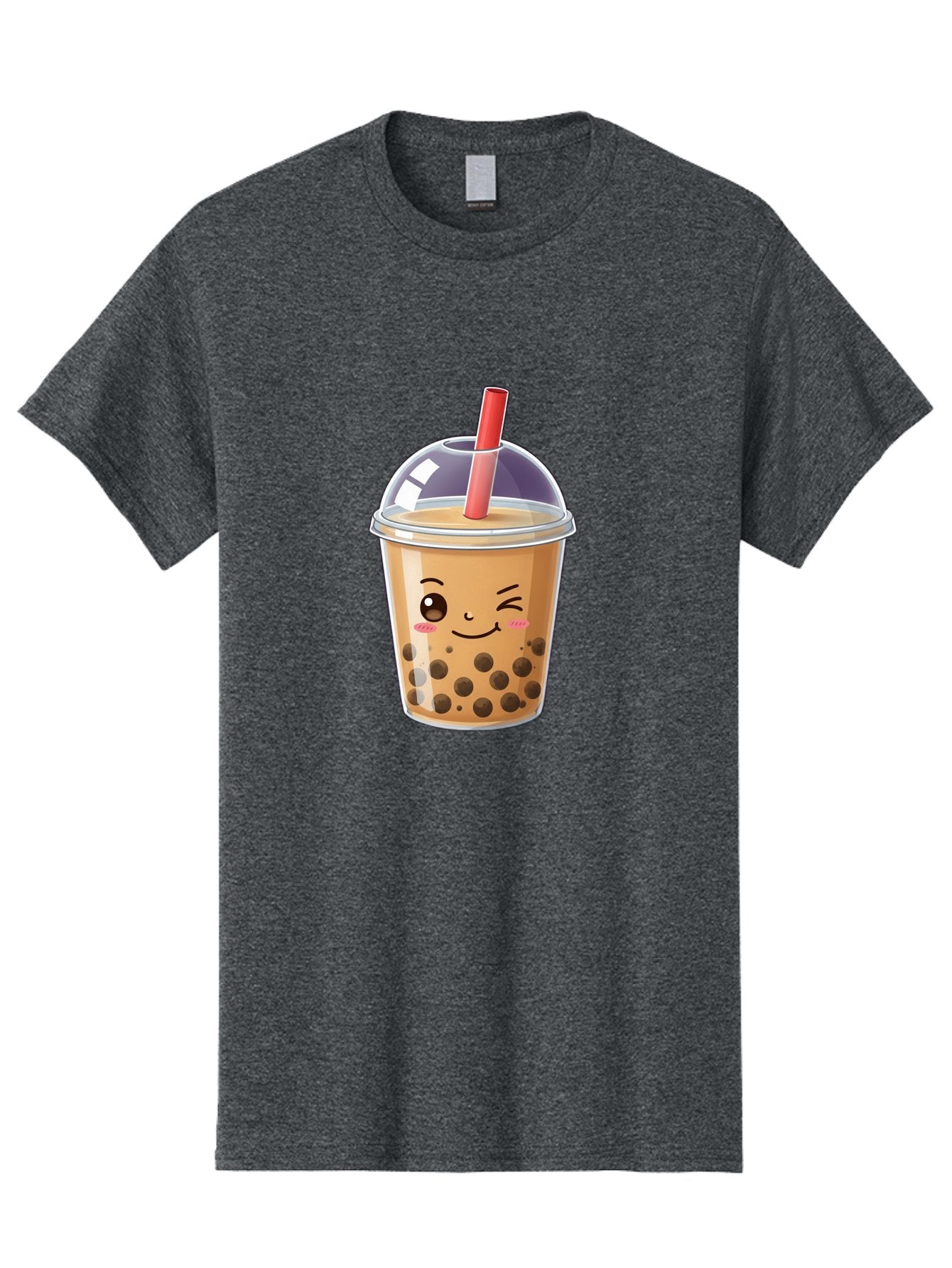 Bubble-Milk-Tea-5 Men'S Graphic Tee, 100% Cotton, Comfortable Casual Summer Wear, Machine Washable, Bubble Tea, Cute Cartoon, Milk Tea, Boba Drink, Kawaii Culture, Sweet Treats, Straw And Lid, Adorable Face, Winking Eyes, Smiling, Bac687 8
