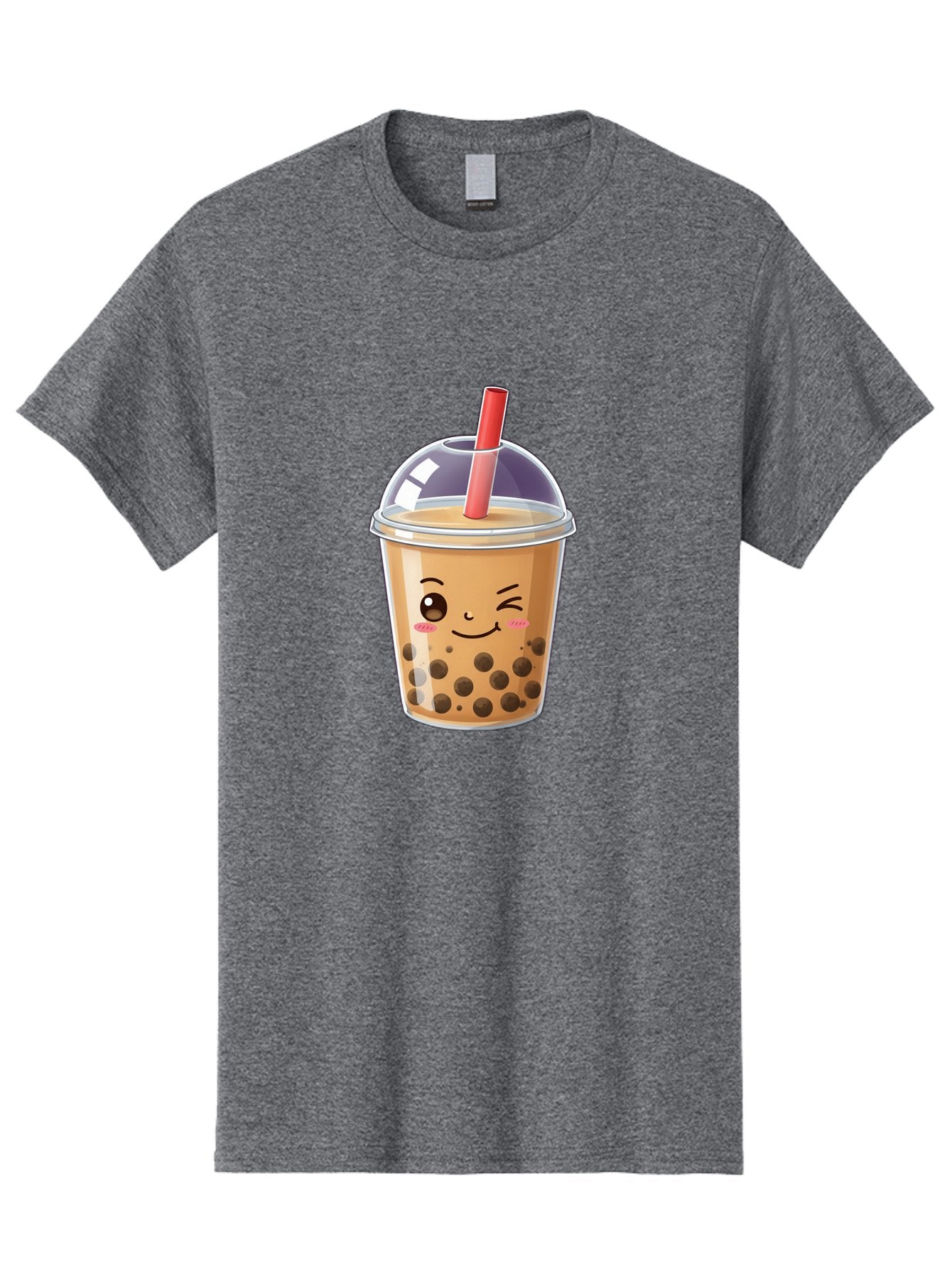 Bubble-Milk-Tea-5 Men'S Graphic Tee, 100% Cotton, Comfortable Casual Summer Wear, Machine Washable, Bubble Tea, Cute Cartoon, Milk Tea, Boba Drink, Kawaii Culture, Sweet Treats, Straw And Lid, Adorable Face, Winking Eyes, Smiling, Bac687 9