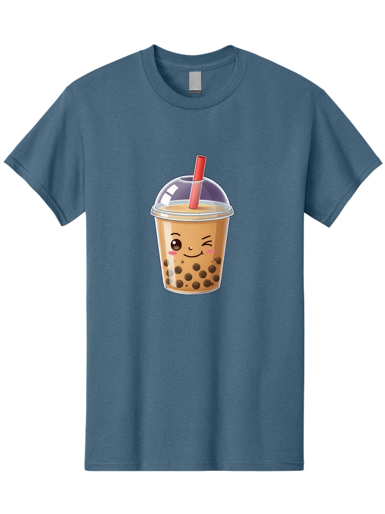 Bubble-Milk-Tea-5 Men'S Graphic Tee, 100% Cotton, Comfortable Casual Summer Wear, Machine Washable, Bubble Tea, Cute Cartoon, Milk Tea, Boba Drink, Kawaii Culture, Sweet Treats, Straw And Lid, Adorable Face, Winking Eyes, Smiling, Bac687 13