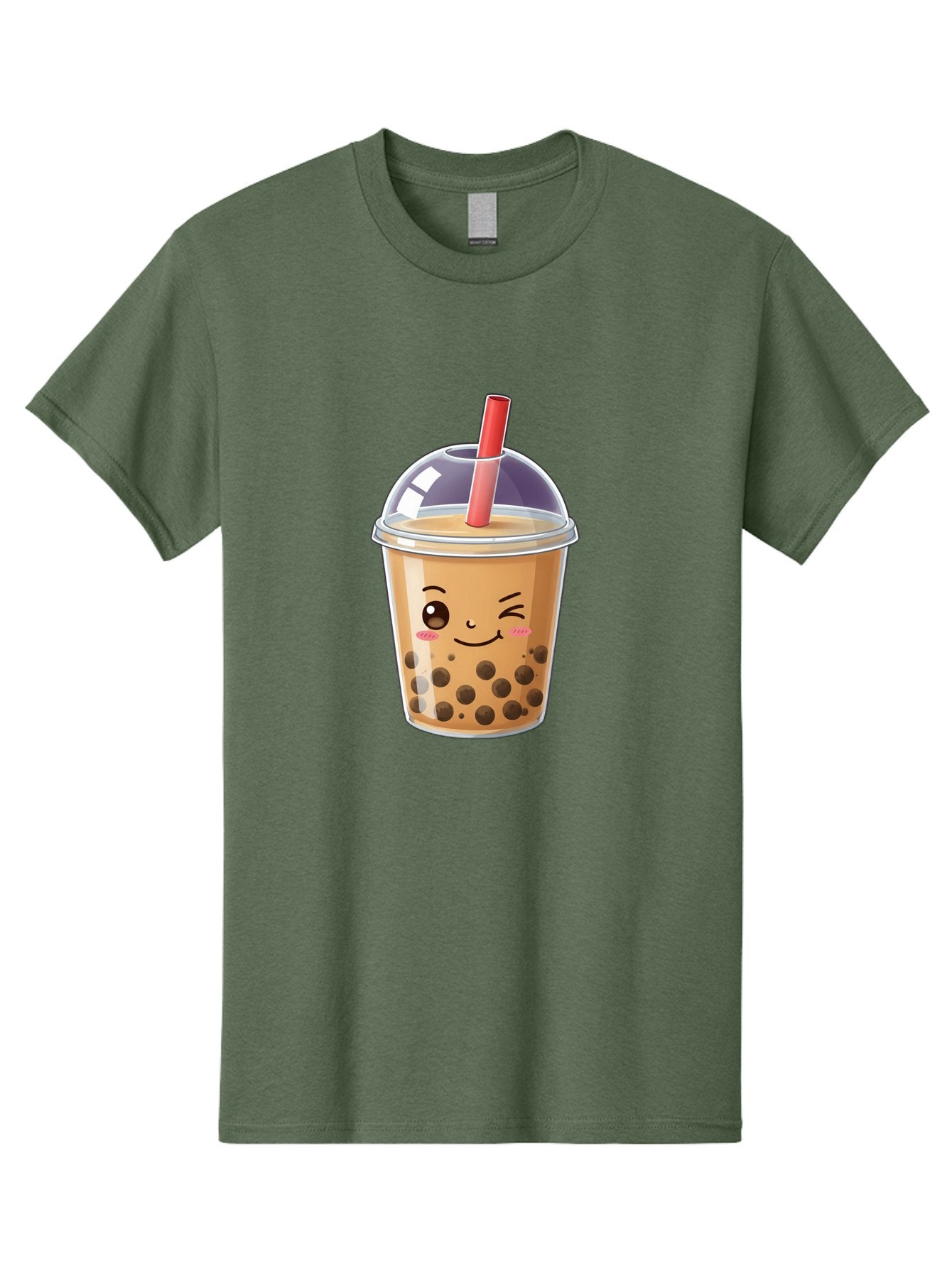 Bubble-Milk-Tea-5 Men'S Graphic Tee, 100% Cotton, Comfortable Casual Summer Wear, Machine Washable, Bubble Tea, Cute Cartoon, Milk Tea, Boba Drink, Kawaii Culture, Sweet Treats, Straw And Lid, Adorable Face, Winking Eyes, Smiling, Bac687 12