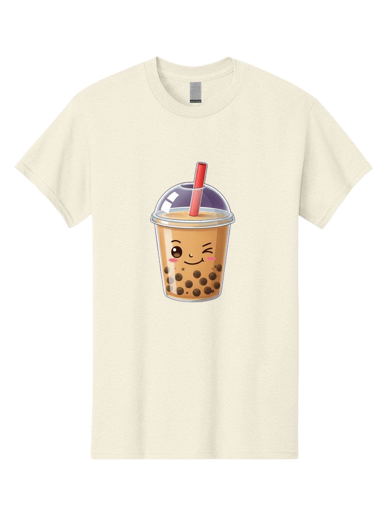 Bubble-Milk-Tea-5 Men'S Graphic Tee, 100% Cotton, Comfortable Casual Summer Wear, Machine Washable, Bubble Tea, Cute Cartoon, Milk Tea, Boba Drink, Kawaii Culture, Sweet Treats, Straw And Lid, Adorable Face, Winking Eyes, Smiling, Bac687 15
