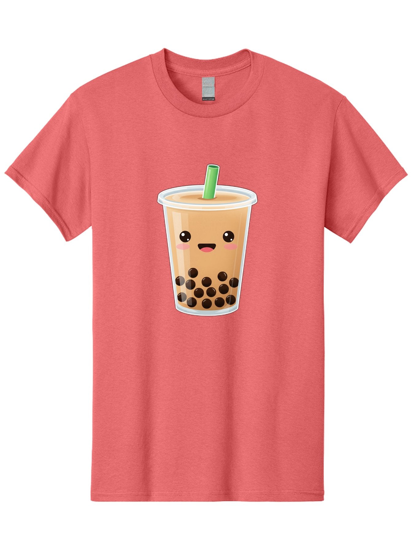 Bubble-Milk-Tea Men'S Graphic Tee, 100% Cotton, Comfortable Casual Summer Wear, Machine Washable, Bubble Tea, Boba, Milk Tea, Straw, Cartoon Character, Cute Face, Black Boba Pearls, Smiling, Kawaii, Popular Drink, Fun Design, Tasty, Bac688 15