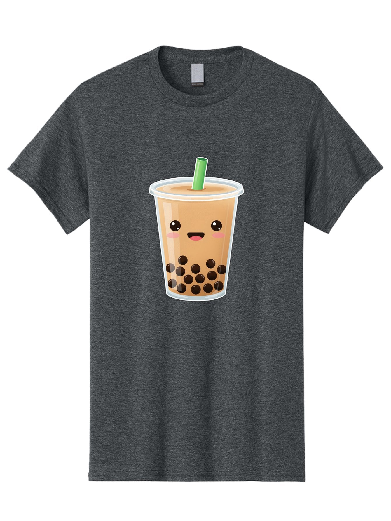 Bubble-Milk-Tea Men'S Graphic Tee, 100% Cotton, Comfortable Casual Summer Wear, Machine Washable, Bubble Tea, Boba, Milk Tea, Straw, Cartoon Character, Cute Face, Black Boba Pearls, Smiling, Kawaii, Popular Drink, Fun Design, Tasty, Bac688 11
