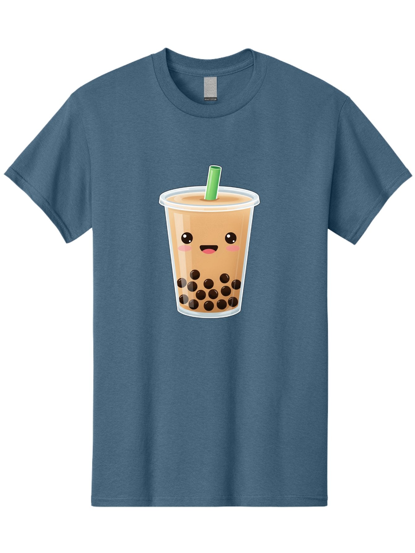 Bubble-Milk-Tea Men'S Graphic Tee, 100% Cotton, Comfortable Casual Summer Wear, Machine Washable, Bubble Tea, Boba, Milk Tea, Straw, Cartoon Character, Cute Face, Black Boba Pearls, Smiling, Kawaii, Popular Drink, Fun Design, Tasty, Bac688 8