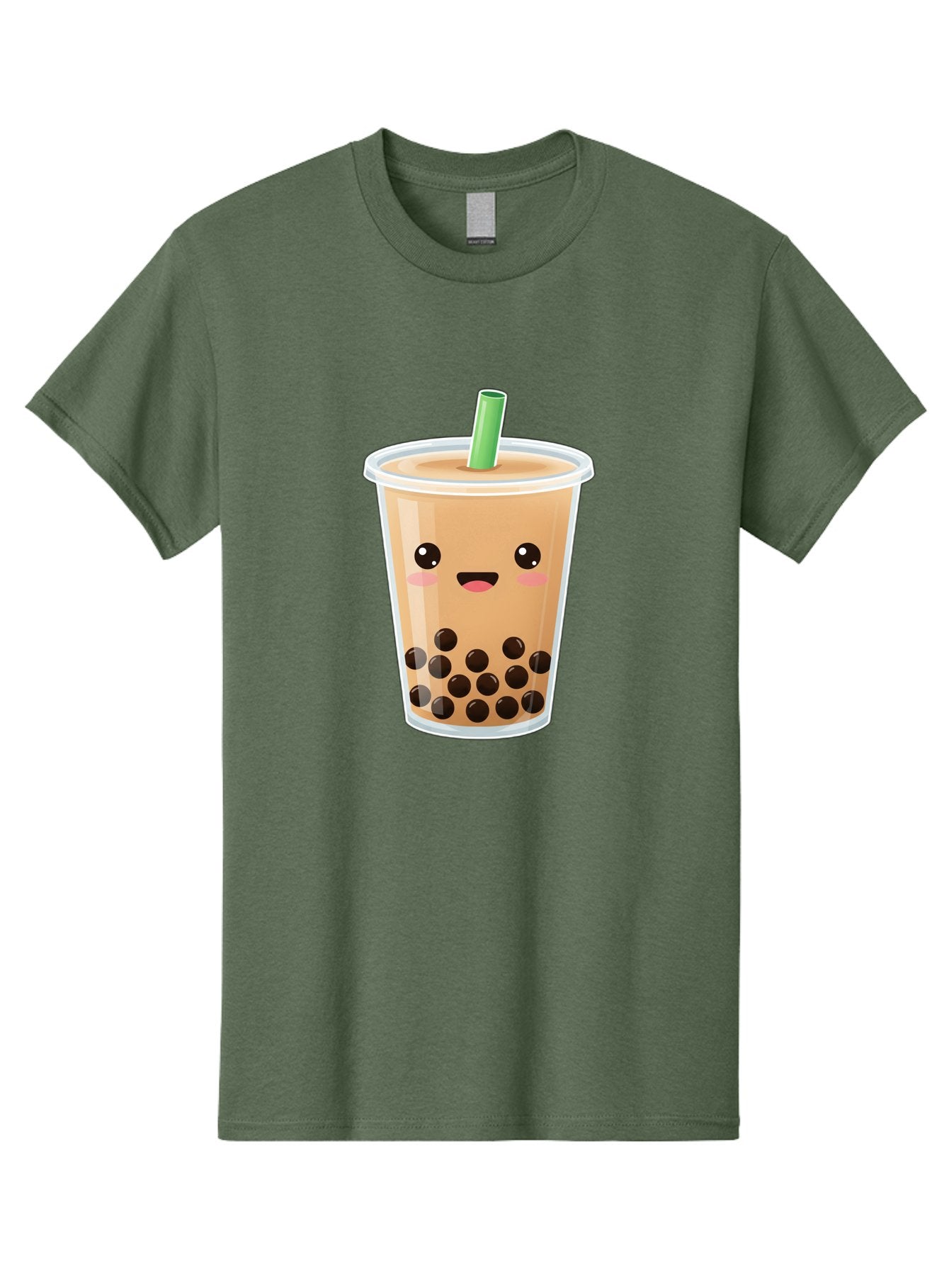 Bubble-Milk-Tea Men'S Graphic Tee, 100% Cotton, Comfortable Casual Summer Wear, Machine Washable, Bubble Tea, Boba, Milk Tea, Straw, Cartoon Character, Cute Face, Black Boba Pearls, Smiling, Kawaii, Popular Drink, Fun Design, Tasty, Bac688 14