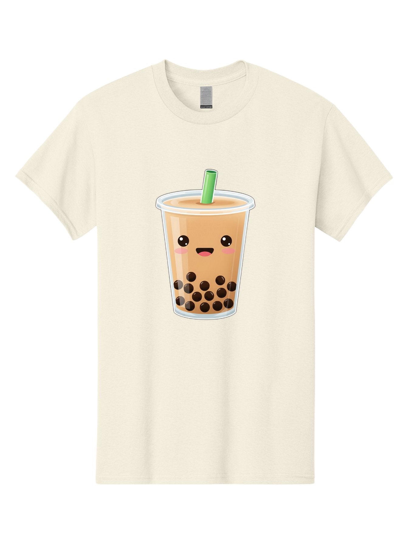 Bubble-Milk-Tea Men'S Graphic Tee, 100% Cotton, Comfortable Casual Summer Wear, Machine Washable, Bubble Tea, Boba, Milk Tea, Straw, Cartoon Character, Cute Face, Black Boba Pearls, Smiling, Kawaii, Popular Drink, Fun Design, Tasty, Bac688 10