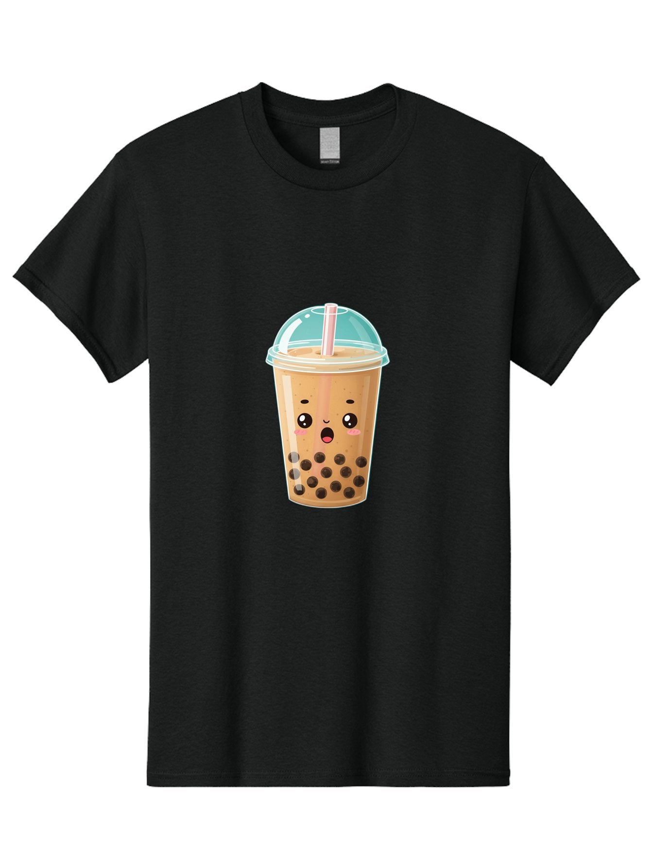 Bubble-Tea-1 Men'S Graphic Tee, 100% Cotton, Comfortable Casual Summer Wear, Machine Washable, Bubble Tea, Milk Tea, Boba Drink, Cartoon Character, Cute Face, Straw, Tapioca Pearls, Kawaii, Beverage, Refreshing Drink, Sweet Treat, Fun Design, Bac689
