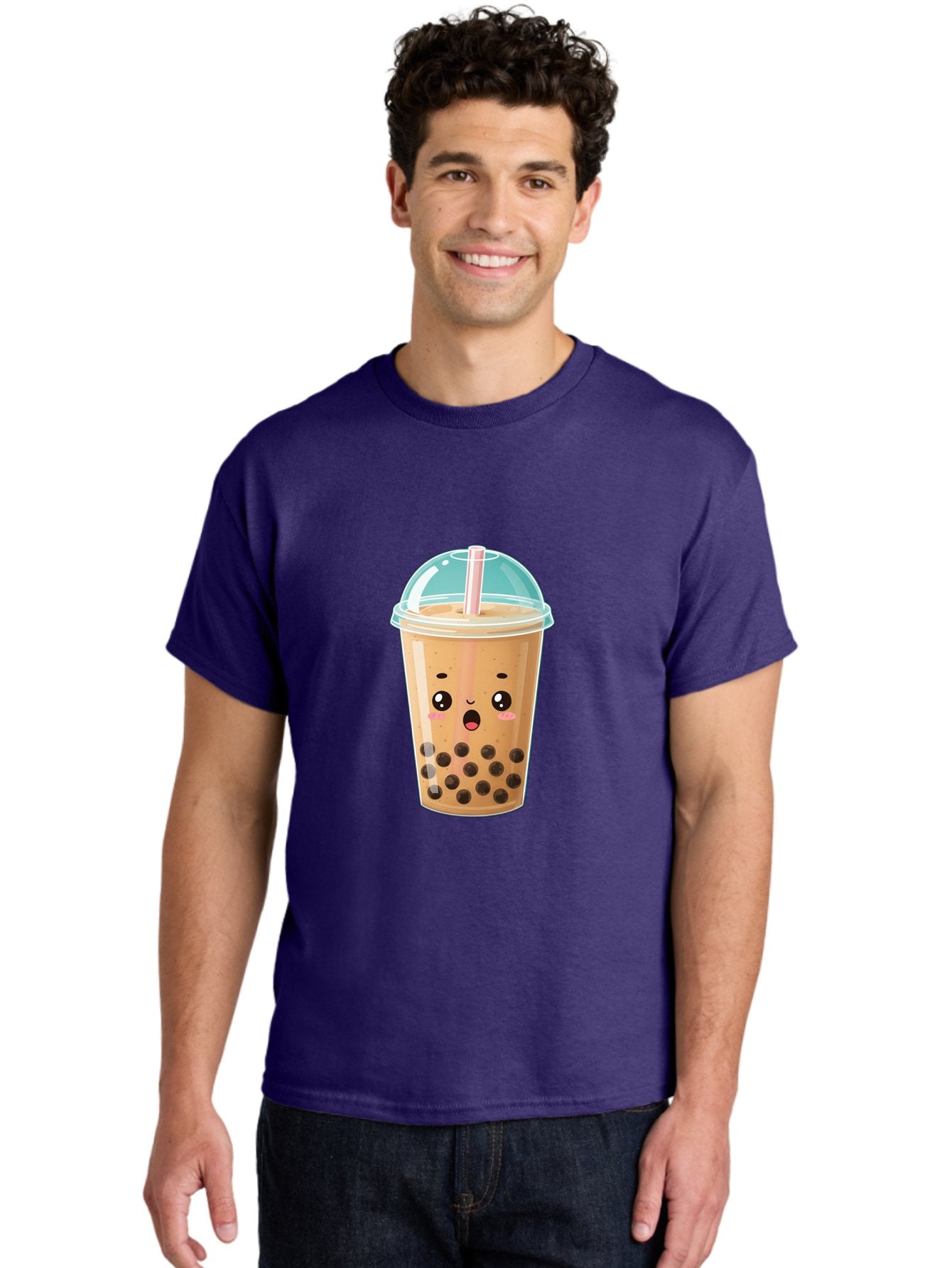 Bubble-Tea-1 Men'S Graphic Tee, 100% Cotton, Comfortable Casual Summer Wear, Machine Washable, Bubble Tea, Milk Tea, Boba Drink, Cartoon Character, Cute Face, Straw, Tapioca Pearls, Kawaii, Beverage, Refreshing Drink, Sweet Treat, Fun Design, Bac689 20