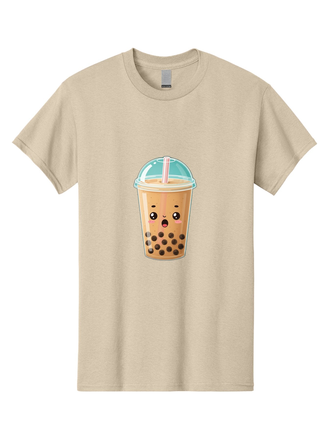 Bubble-Tea-1 Men'S Graphic Tee, 100% Cotton, Comfortable Casual Summer Wear, Machine Washable, Bubble Tea, Milk Tea, Boba Drink, Cartoon Character, Cute Face, Straw, Tapioca Pearls, Kawaii, Beverage, Refreshing Drink, Sweet Treat, Fun Design, Bac689 3