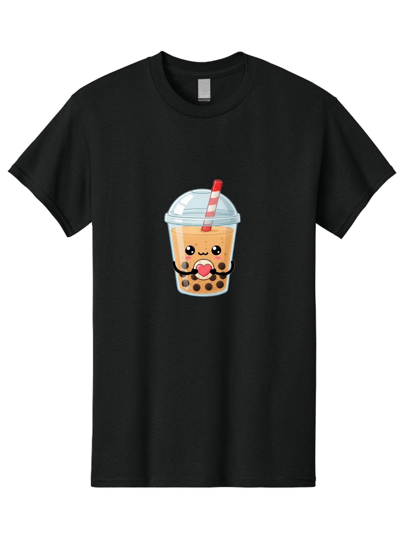 Bubble-Tea-13 Men'S Graphic Tee, 100% Cotton, Comfortable Casual Summer Wear, Machine Washable, Bubble Tea, Boba Drink, Cartoon Beverage, Cute Straw, Kawaii Culture, Heart Symbol, Playful Design, Refreshing Drink, Milk Tea, Tea Lover Bac693 7