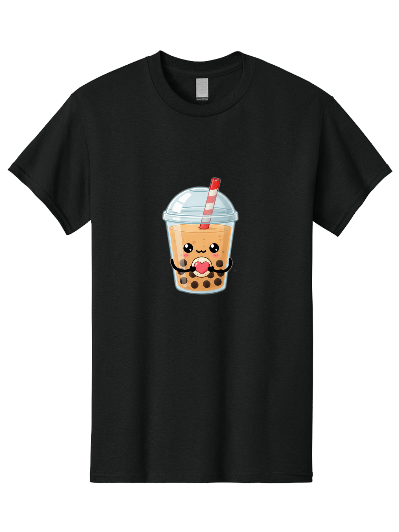 Bubble-Tea-13 Men'S Graphic Tee, 100% Cotton, Comfortable Casual Summer Wear, Machine Washable, Bubble Tea, Boba Drink, Cartoon Beverage, Cute Straw, Kawaii Culture, Heart Symbol, Playful Design, Refreshing Drink, Milk Tea, Tea Lover Bac693 13
