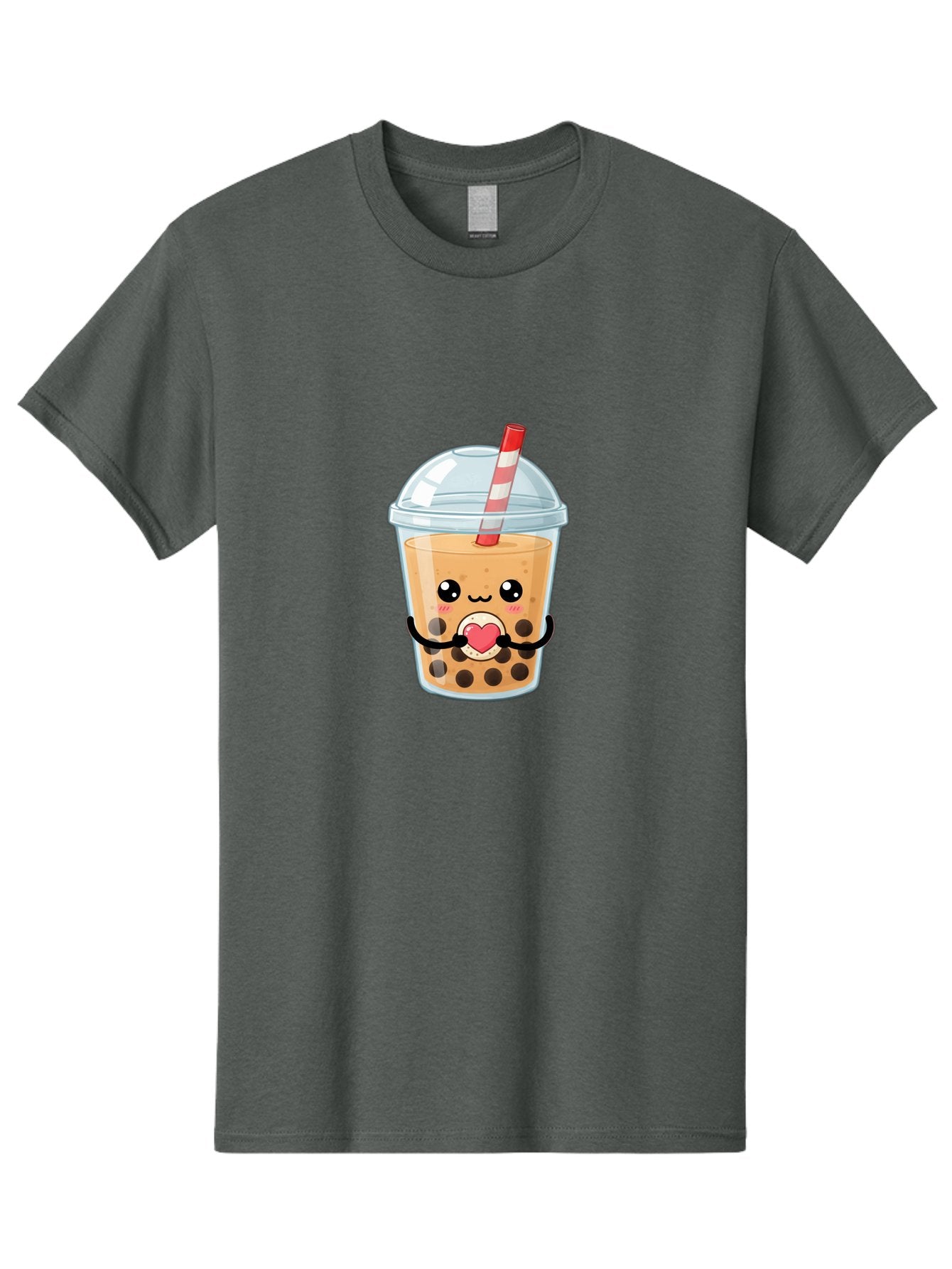Bubble-Tea-13 Men'S Graphic Tee, 100% Cotton, Comfortable Casual Summer Wear, Machine Washable, Bubble Tea, Boba Drink, Cartoon Beverage, Cute Straw, Kawaii Culture, Heart Symbol, Playful Design, Refreshing Drink, Milk Tea, Tea Lover Bac693 15