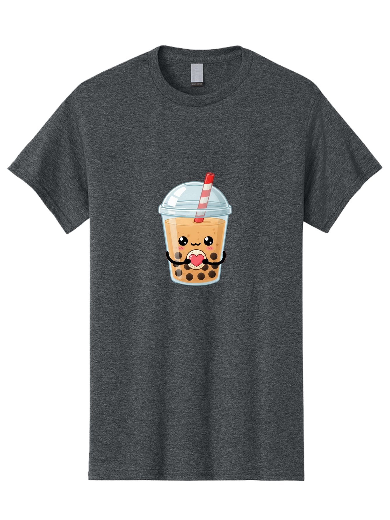 Bubble-Tea-13 Men'S Graphic Tee, 100% Cotton, Comfortable Casual Summer Wear, Machine Washable, Bubble Tea, Boba Drink, Cartoon Beverage, Cute Straw, Kawaii Culture, Heart Symbol, Playful Design, Refreshing Drink, Milk Tea, Tea Lover Bac693 3