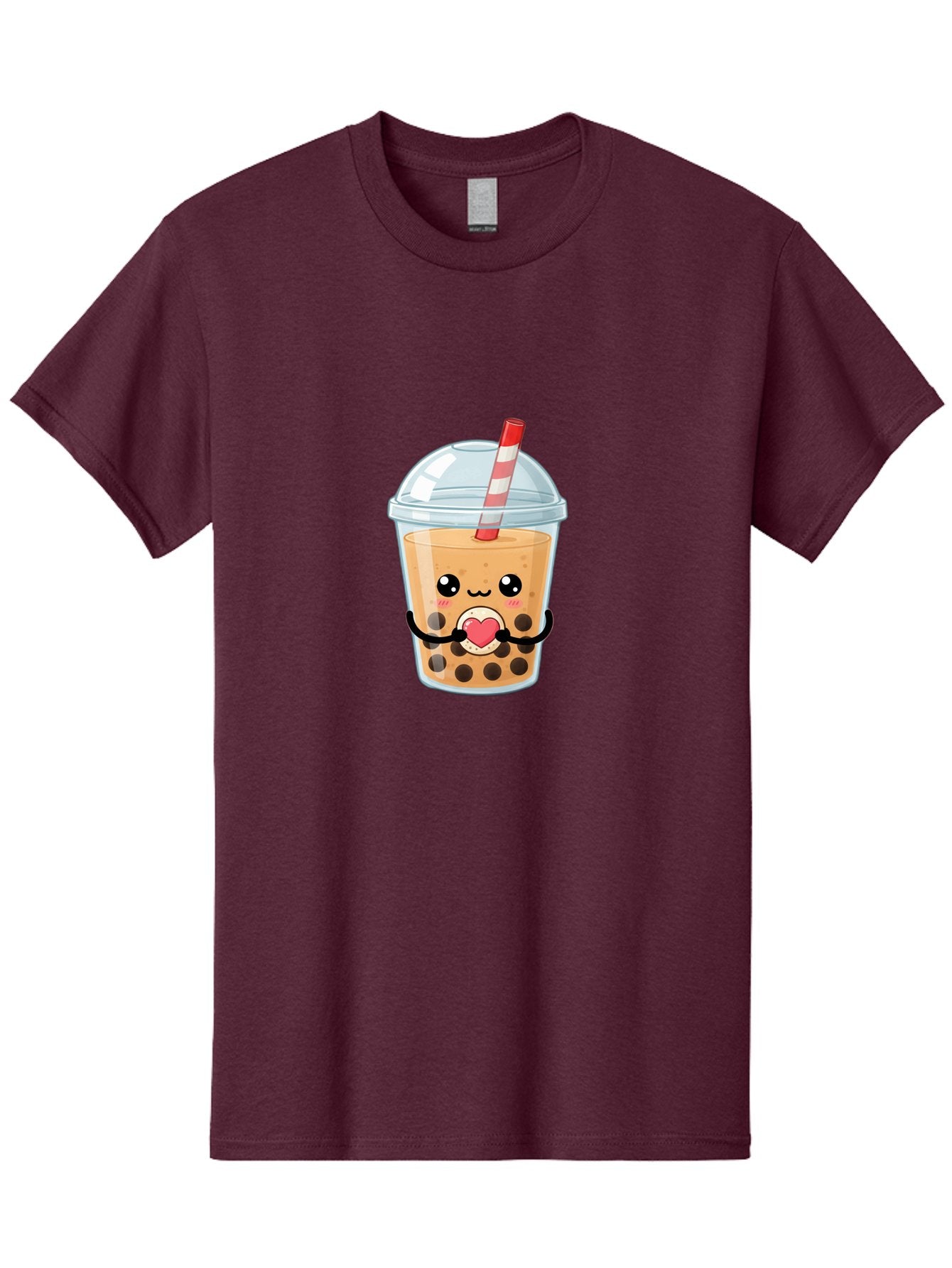 Bubble-Tea-13 Men'S Graphic Tee, 100% Cotton, Comfortable Casual Summer Wear, Machine Washable, Bubble Tea, Boba Drink, Cartoon Beverage, Cute Straw, Kawaii Culture, Heart Symbol, Playful Design, Refreshing Drink, Milk Tea, Tea Lover Bac693 11