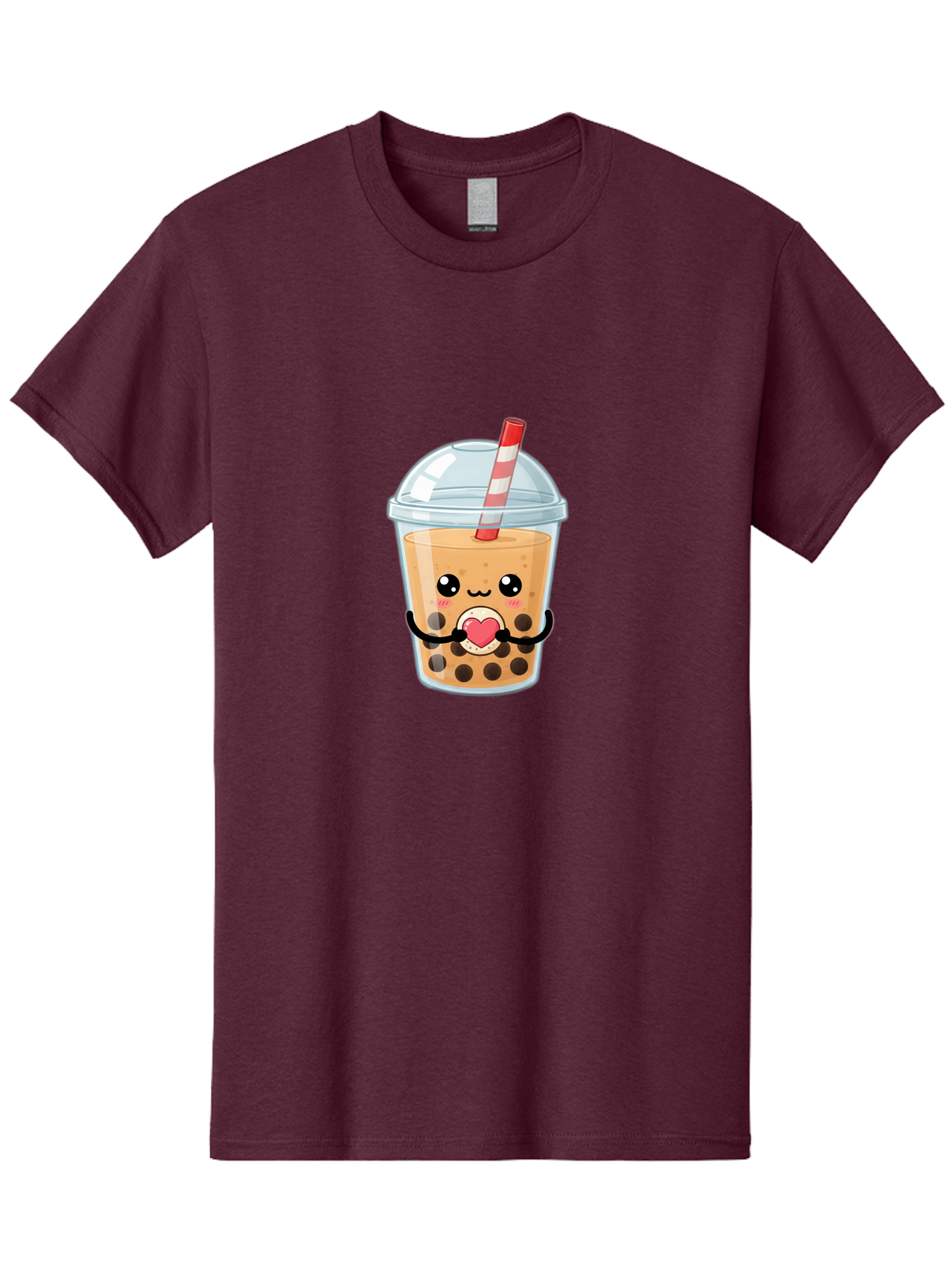 Bubble-Tea-13 Men'S Graphic Tee, 100% Cotton, Comfortable Casual Summer Wear, Machine Washable, Bubble Tea, Boba Drink, Cartoon Beverage, Cute Straw, Kawaii Culture, Heart Symbol, Playful Design, Refreshing Drink, Milk Tea, Tea Lover Bac693 4