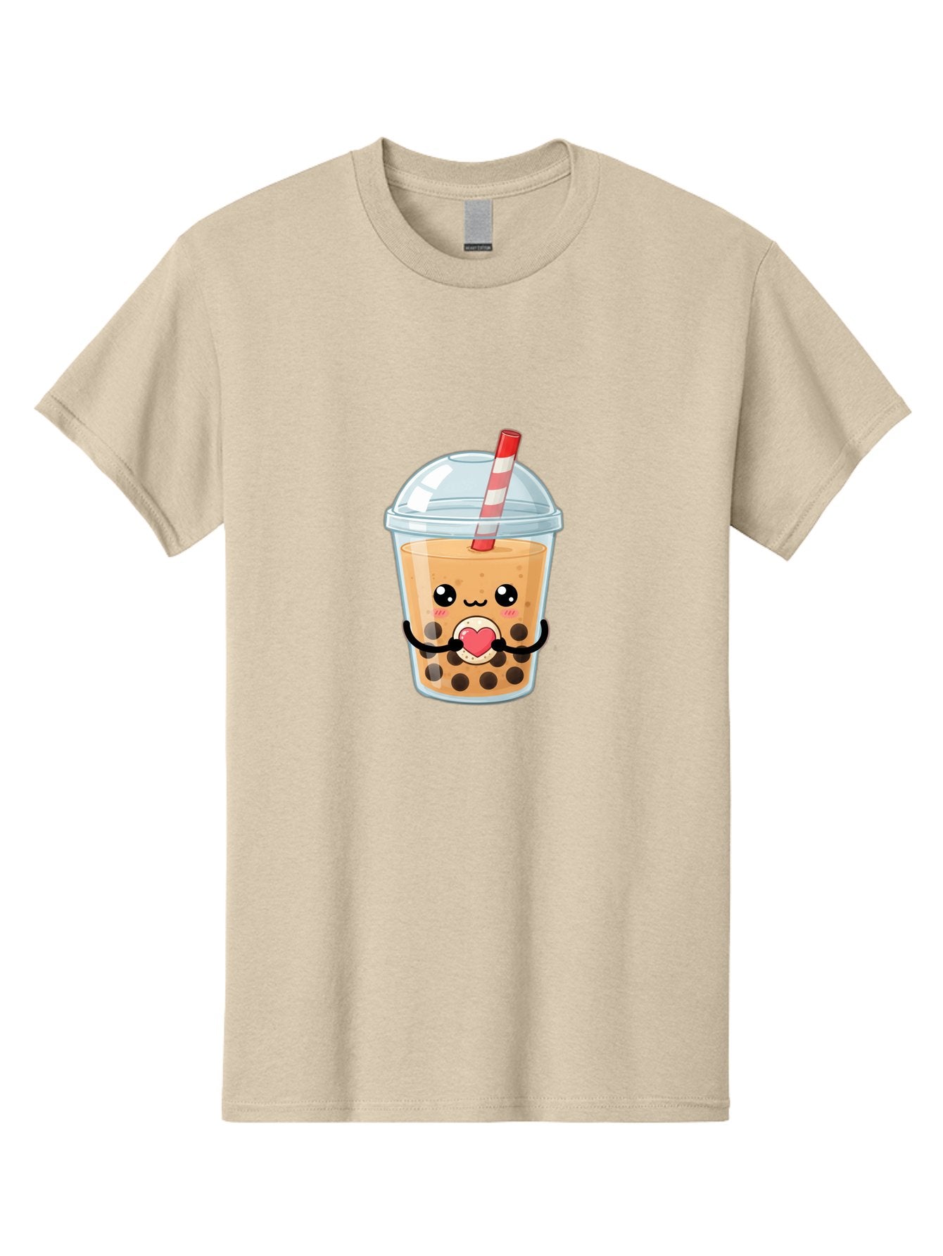 Bubble-Tea-13 Men'S Graphic Tee, 100% Cotton, Comfortable Casual Summer Wear, Machine Washable, Bubble Tea, Boba Drink, Cartoon Beverage, Cute Straw, Kawaii Culture, Heart Symbol, Playful Design, Refreshing Drink, Milk Tea, Tea Lover Bac693 6