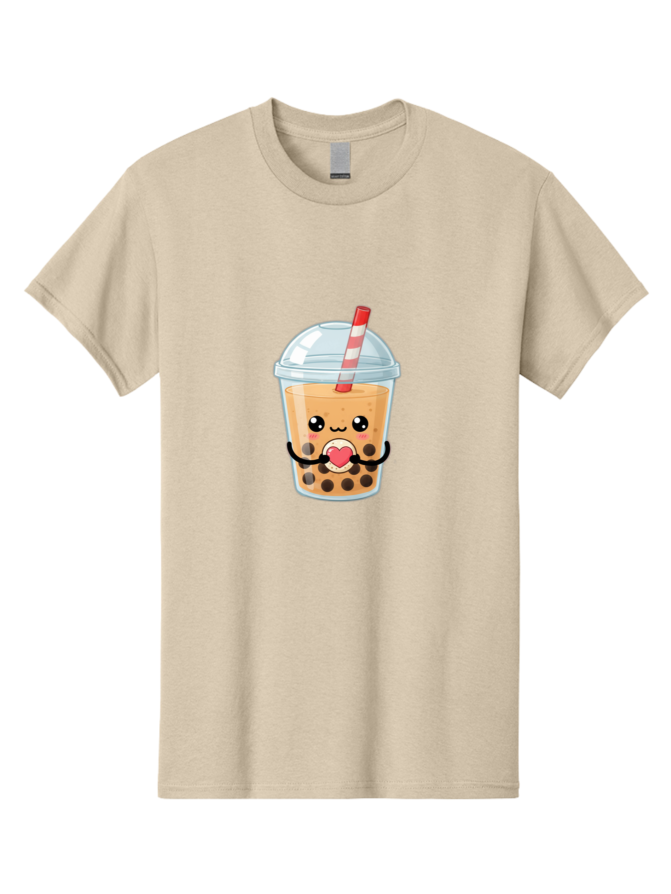 Bubble-Tea-13 Men'S Graphic Tee, 100% Cotton, Comfortable Casual Summer Wear, Machine Washable, Bubble Tea, Boba Drink, Cartoon Beverage, Cute Straw, Kawaii Culture, Heart Symbol, Playful Design, Refreshing Drink, Milk Tea, Tea Lover Bac693 7