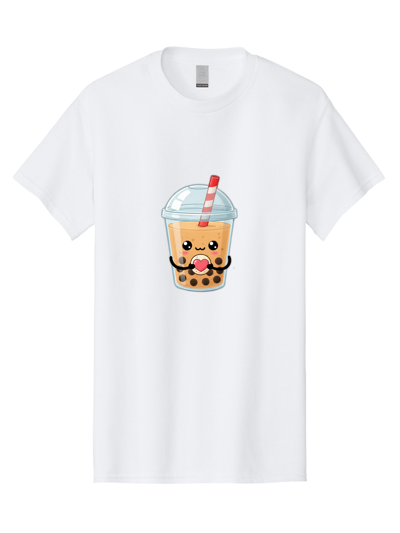 Bubble-Tea-13 Men'S Graphic Tee, 100% Cotton, Comfortable Casual Summer Wear, Machine Washable, Bubble Tea, Boba Drink, Cartoon Beverage, Cute Straw, Kawaii Culture, Heart Symbol, Playful Design, Refreshing Drink, Milk Tea, Tea Lover Bac693 12