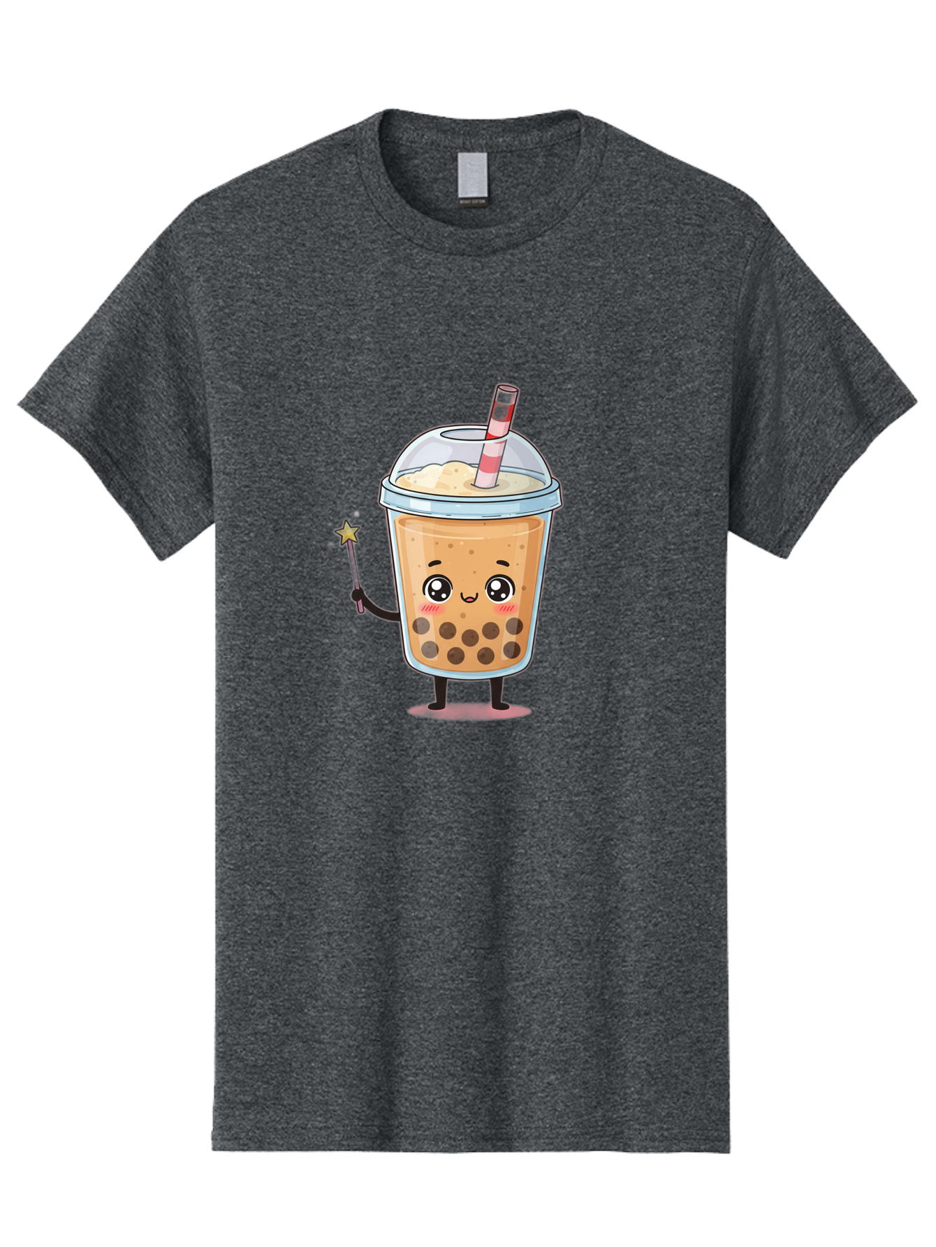 Bubble-Tea-14 Men'S Graphic Tee, 100% Cotton, Comfortable Casual Summer Wear, Machine Washable, Cute Bubble Tea, Cartoon Character, Boba Drink, Magical Wand, Whimsical Design, Adorable Expression, Tea Lover, Animated Beverage, Fantasy Drink, Bac694 13