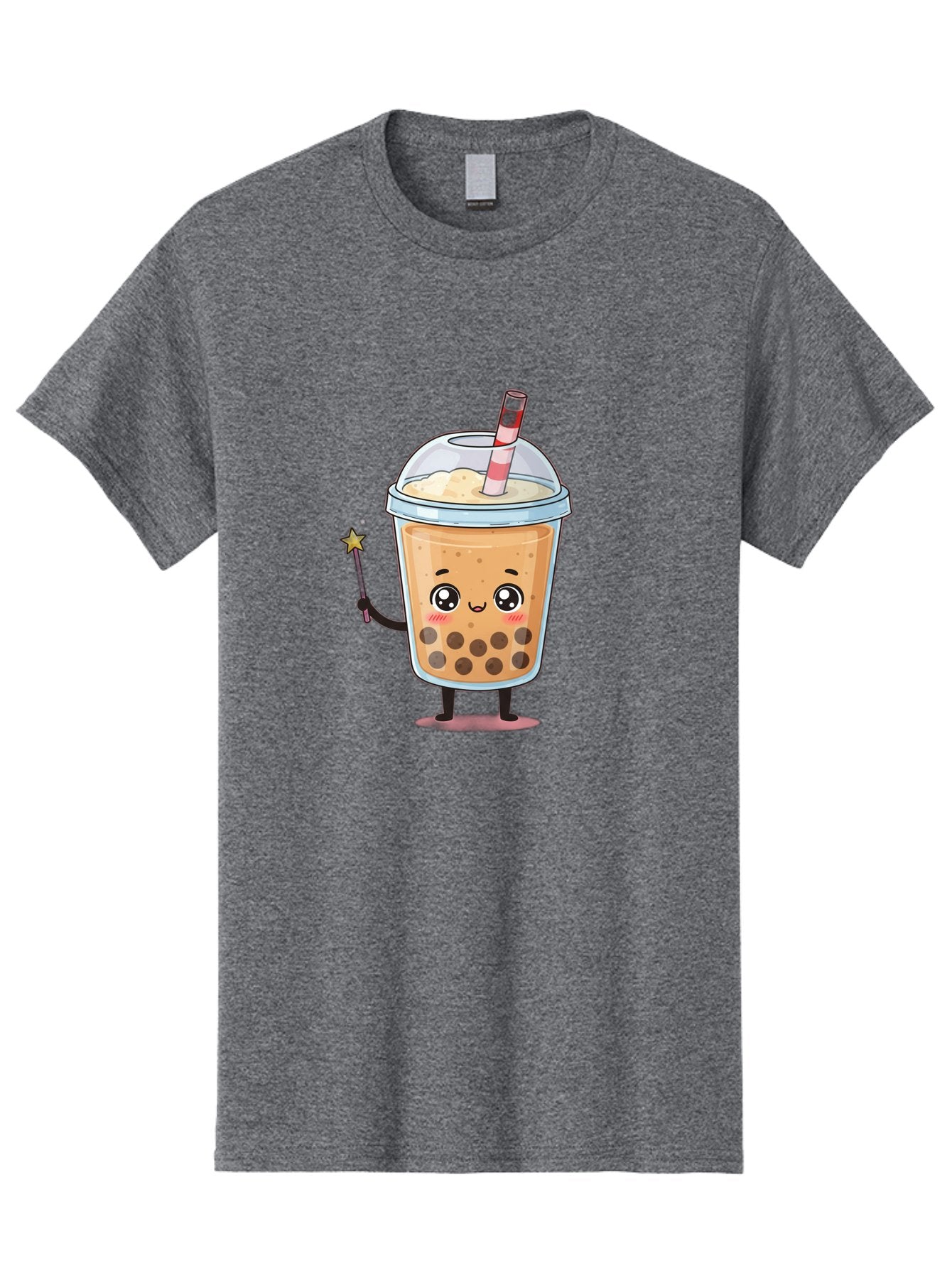 Bubble-Tea-14 Men'S Graphic Tee, 100% Cotton, Comfortable Casual Summer Wear, Machine Washable, Cute Bubble Tea, Cartoon Character, Boba Drink, Magical Wand, Whimsical Design, Adorable Expression, Tea Lover, Animated Beverage, Fantasy Drink, Bac694 9