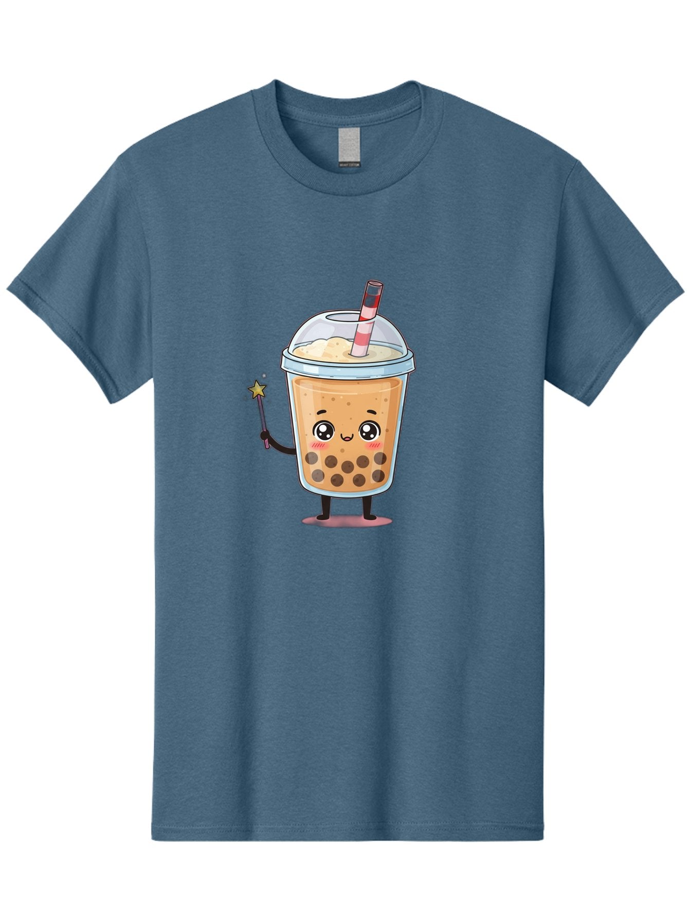 Bubble-Tea-14 Men'S Graphic Tee, 100% Cotton, Comfortable Casual Summer Wear, Machine Washable, Cute Bubble Tea, Cartoon Character, Boba Drink, Magical Wand, Whimsical Design, Adorable Expression, Tea Lover, Animated Beverage, Fantasy Drink, Bac694 8