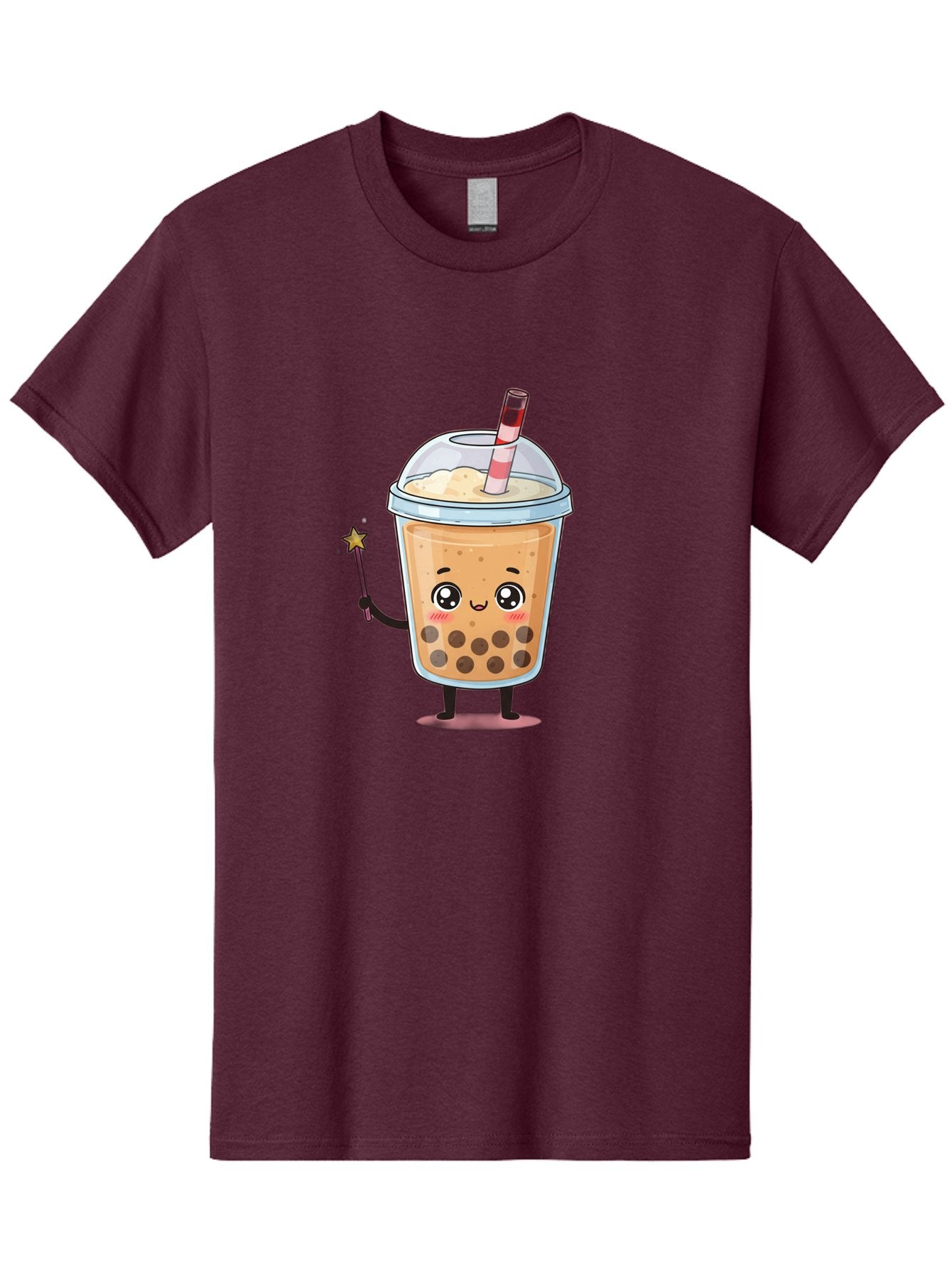 Bubble-Tea-14 Men'S Graphic Tee, 100% Cotton, Comfortable Casual Summer Wear, Machine Washable, Cute Bubble Tea, Cartoon Character, Boba Drink, Magical Wand, Whimsical Design, Adorable Expression, Tea Lover, Animated Beverage, Fantasy Drink, Bac694 3