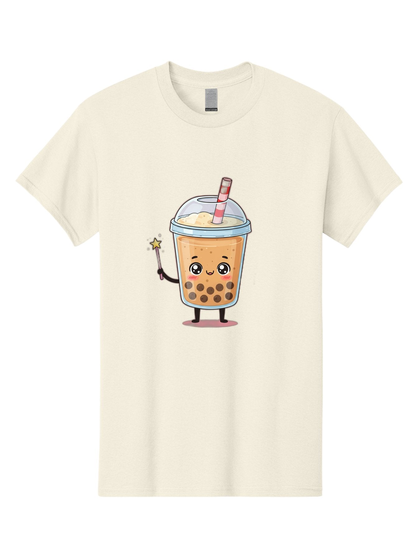 Bubble-Tea-14 Men'S Graphic Tee, 100% Cotton, Comfortable Casual Summer Wear, Machine Washable, Cute Bubble Tea, Cartoon Character, Boba Drink, Magical Wand, Whimsical Design, Adorable Expression, Tea Lover, Animated Beverage, Fantasy Drink, Bac694 12